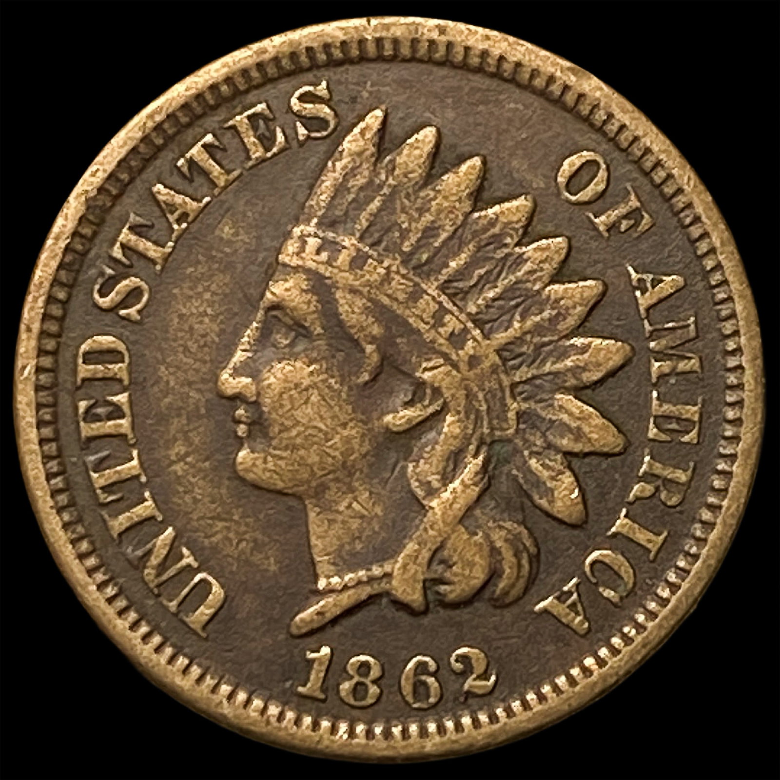 1862 Bronze Indian Head Cent NEARLY UNCIRCULATED (1 of 2)