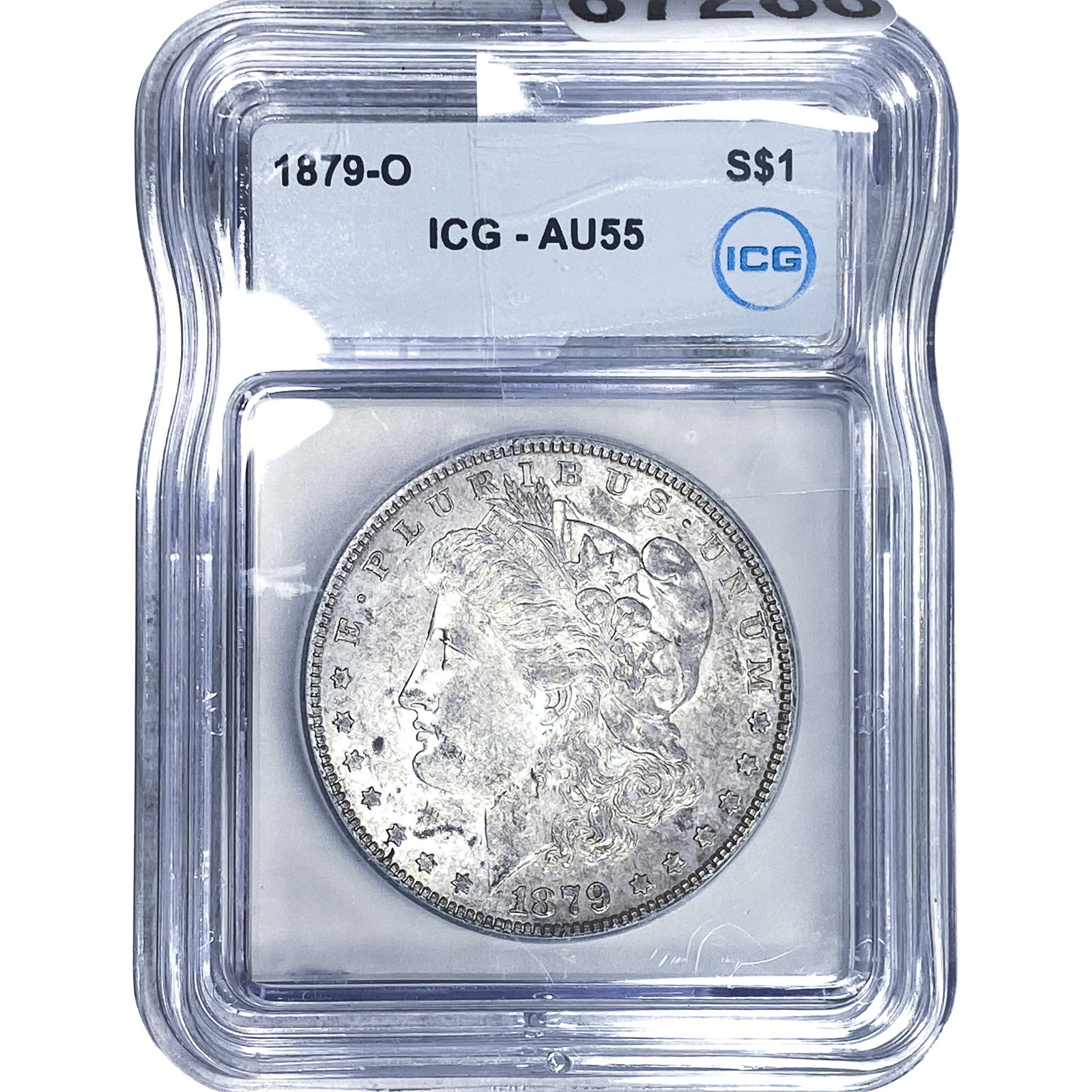 1879-O Morgan Silver Dollar ICG AU55: 1879-O Morgan Silver Dollar ICG AU55