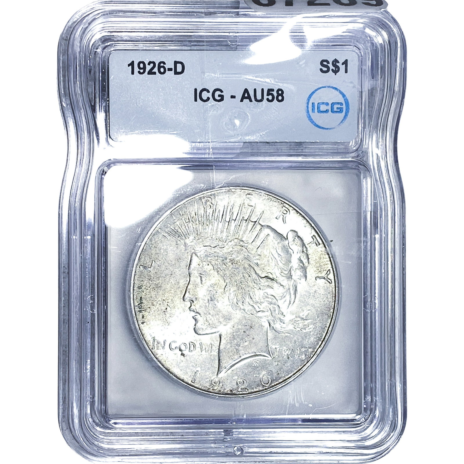 1926-D Silver Peace Dollar ICG AU58: 1926-D Silver Peace Dollar ICG AU58