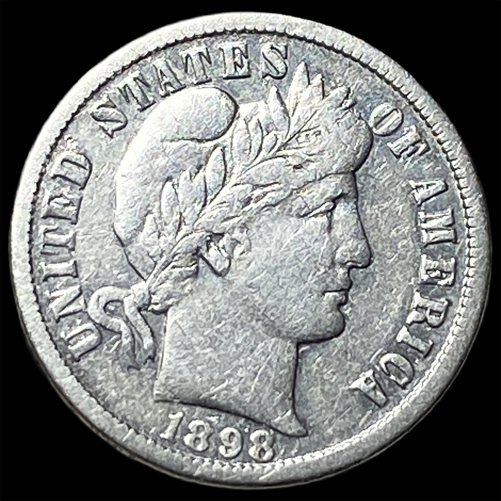 1898-O Silver Barber Dime NEARLY UNCIRCULATED (1 of 2)