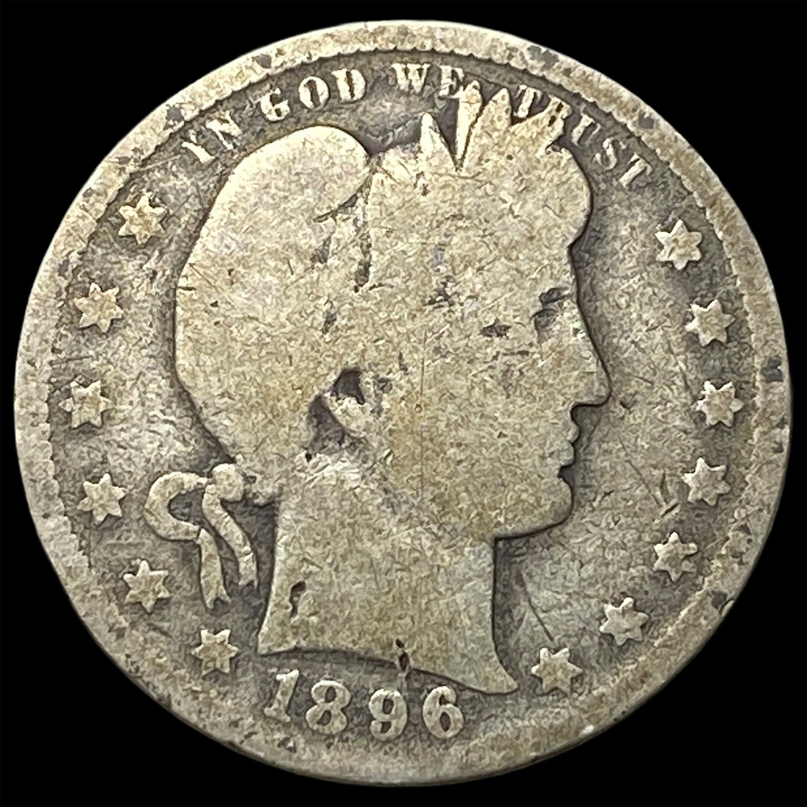 1896 Barber Silver Quarter NICELY CIRCULATED (1 of 2)