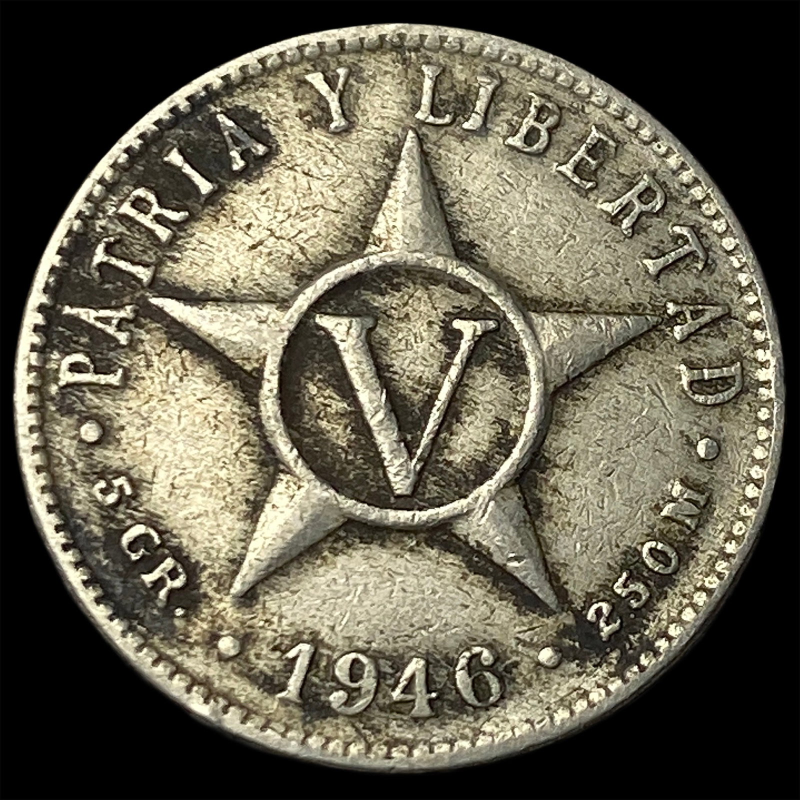 1946 Cuba Silver 5 Centavos (1 of 2)