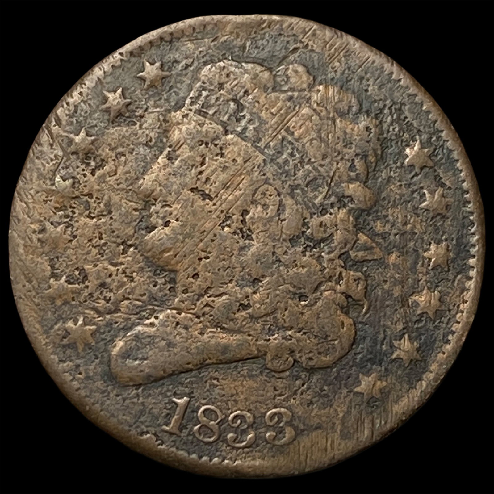 1833 Classic Head Half Cent NICELY CIRCULATED: 1833 Classic Head Half Cent NICELY CIRCULATED