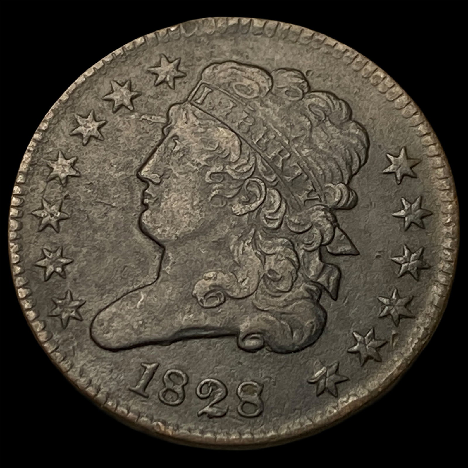 1828 Classic Head Half Cent NEARLY UNCIRCULATED: 1828 Classic Head Half Cent NEARLY UNCIRCULATED