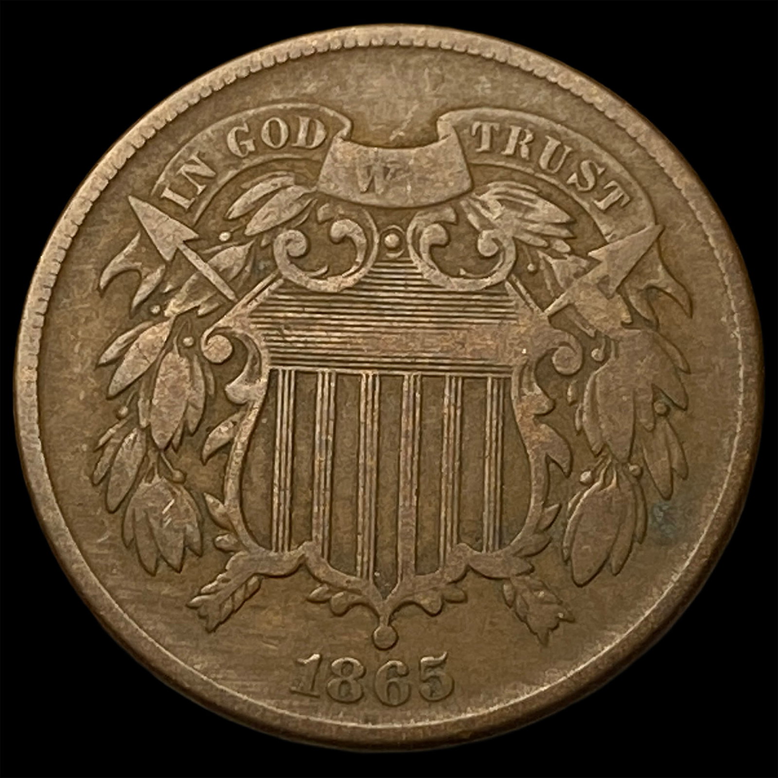 1865 Two-Cent Piece NICELY CIRCULATED (1 of 2)