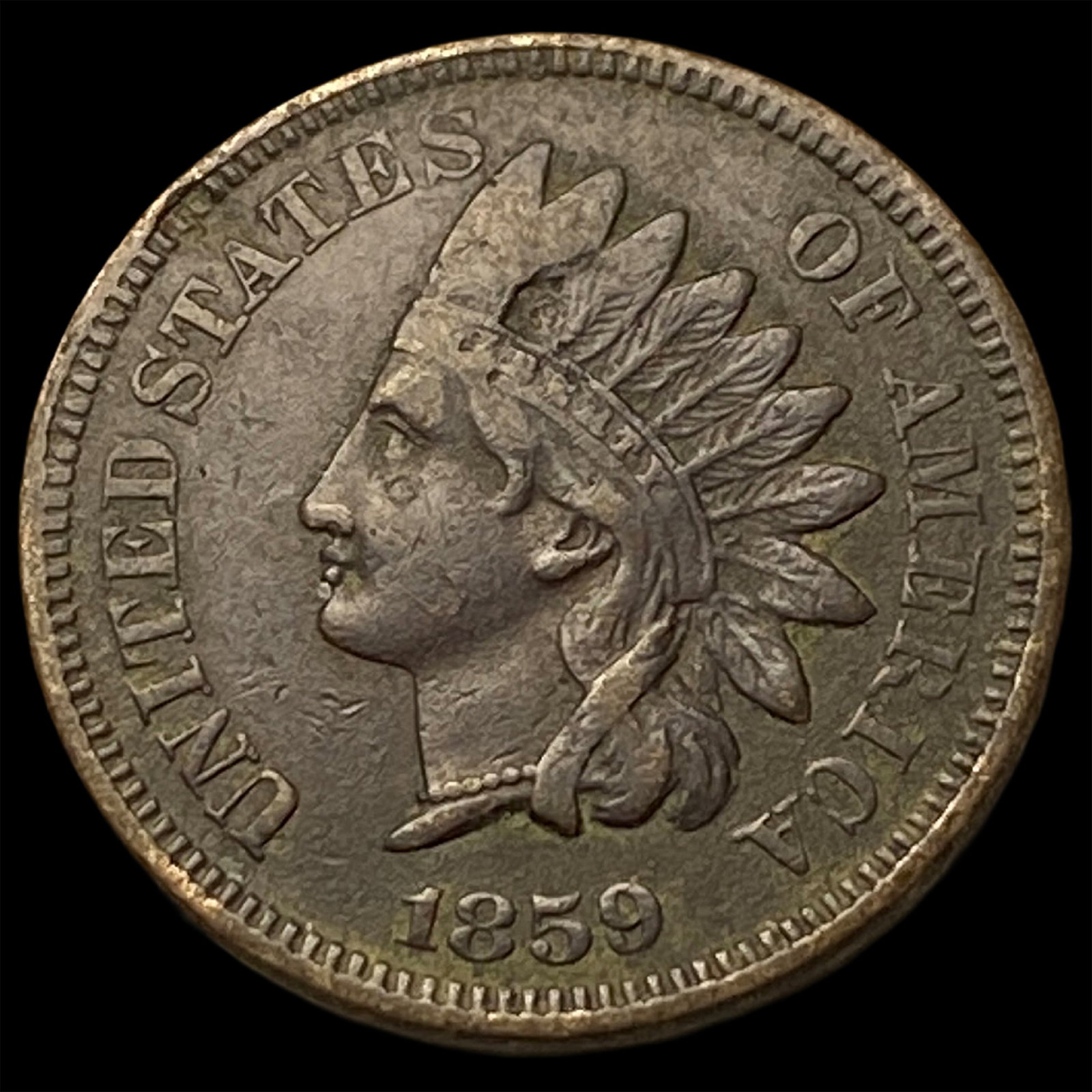 1859 Copper-Nickel Indian Head Cent NEARLY UNCIRCULATED: 1859 Copper-Nickel Indian Head Cent NEARLY UNCIRCULATED