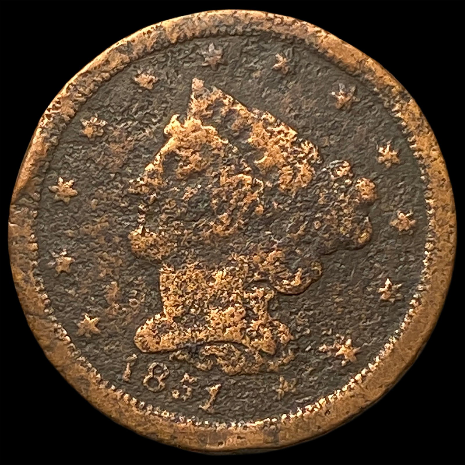 1851 Braided Hair Half Cent NICELY CIRCULATED (1 of 2)