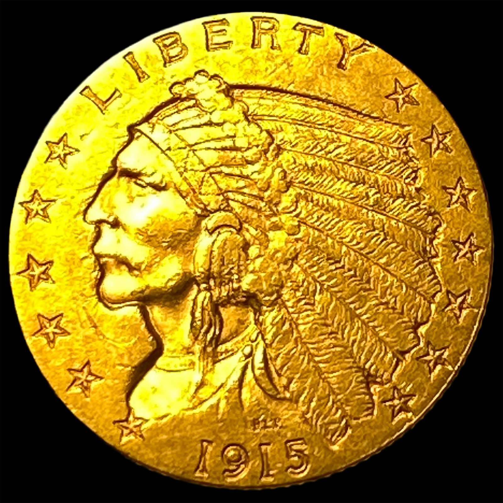 1915 Indian Head Gold $2.50 Quarter Eagle CLOSELY UNCIRCULATED (1 of 2)