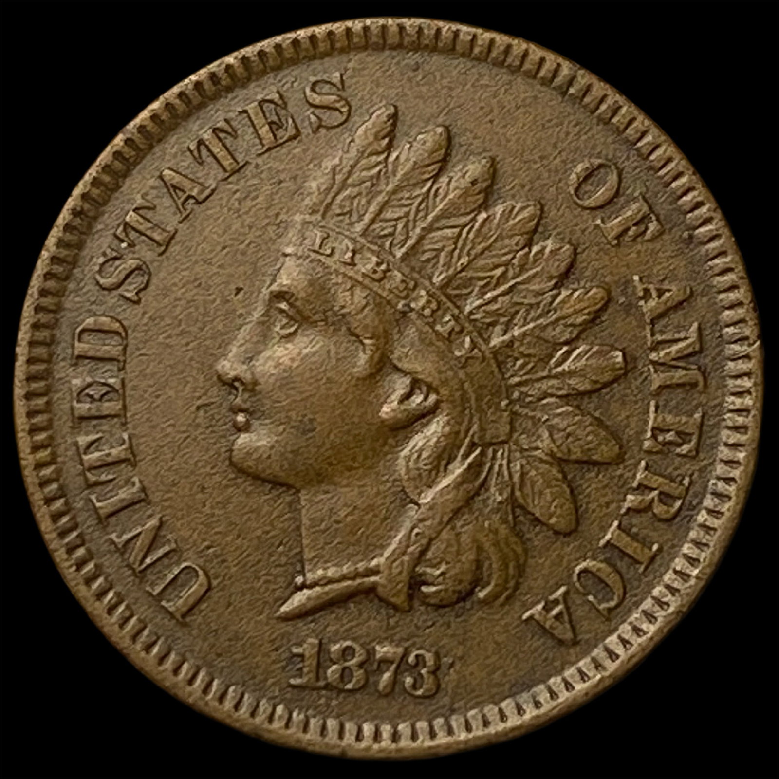 1873 Indian Head Cent CLOSELY UNCIRCULATED (1 of 2)