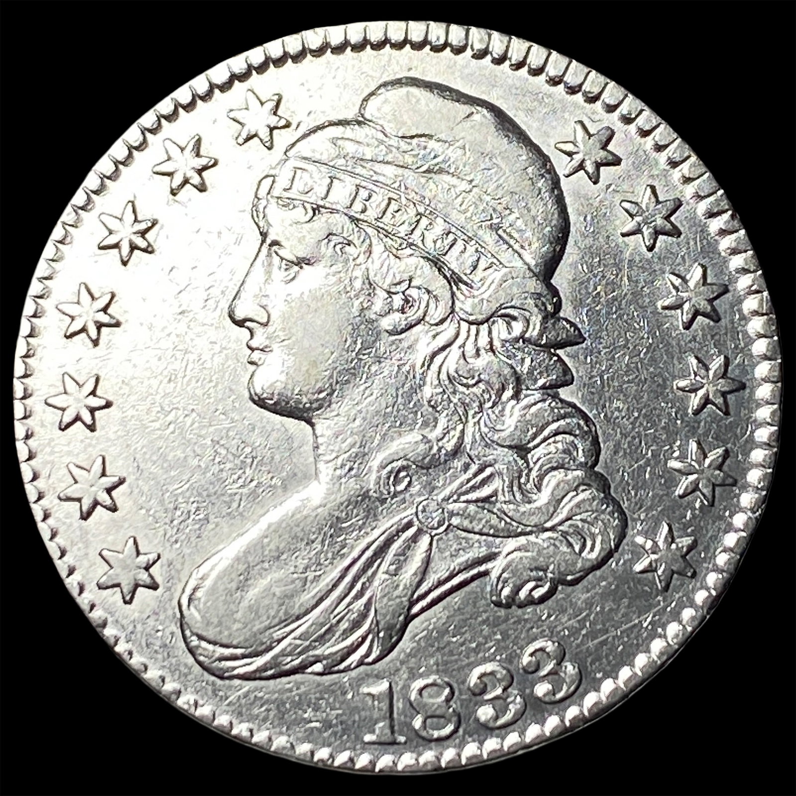 1833 Capped Bust Half Dollar CLOSELY UNCIRCULATED (1 of 2)