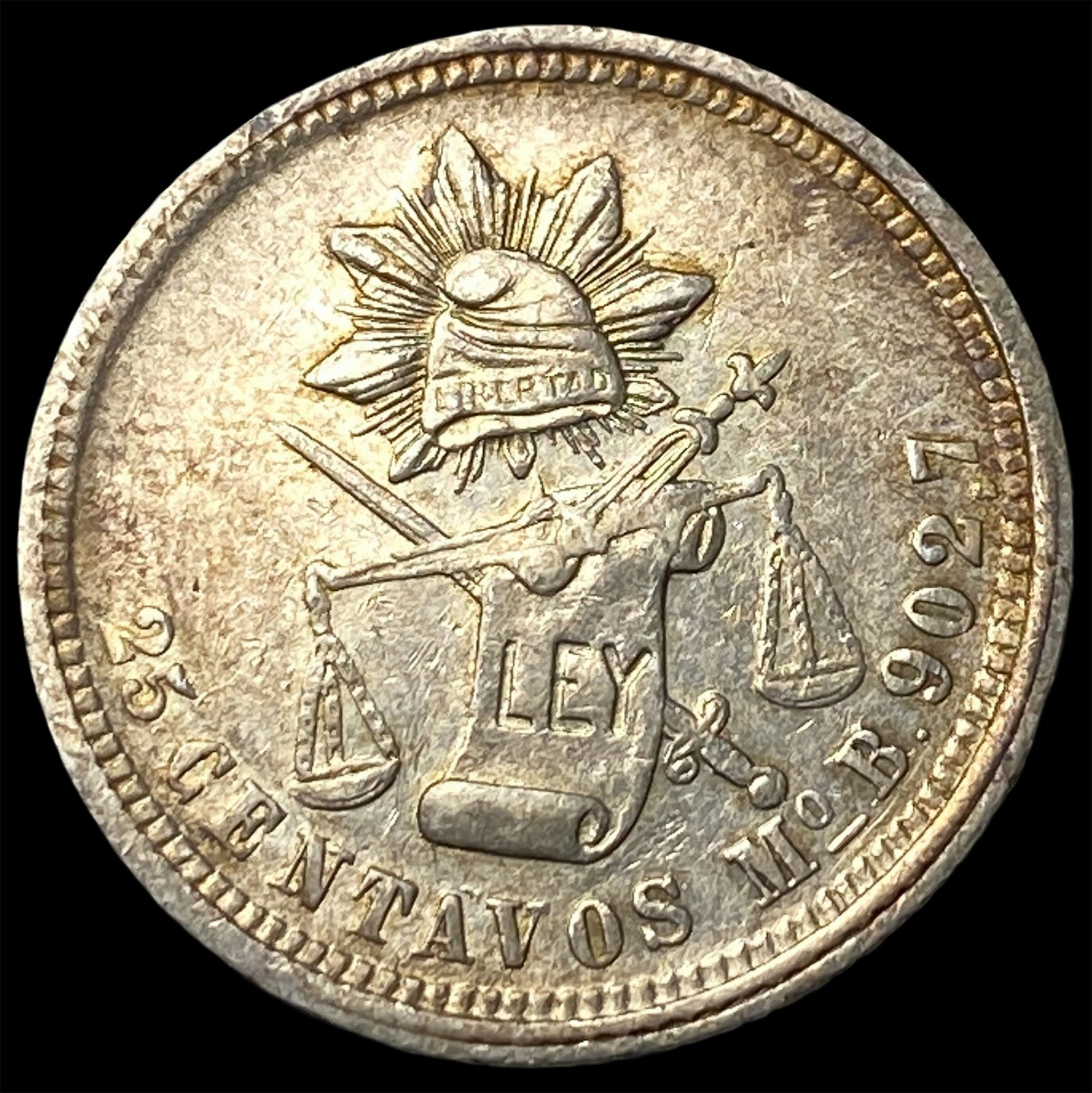 1874-Mo B Mexico Silver 25 Centavos CLOSELY UNCIRCULATED (1 of 2)