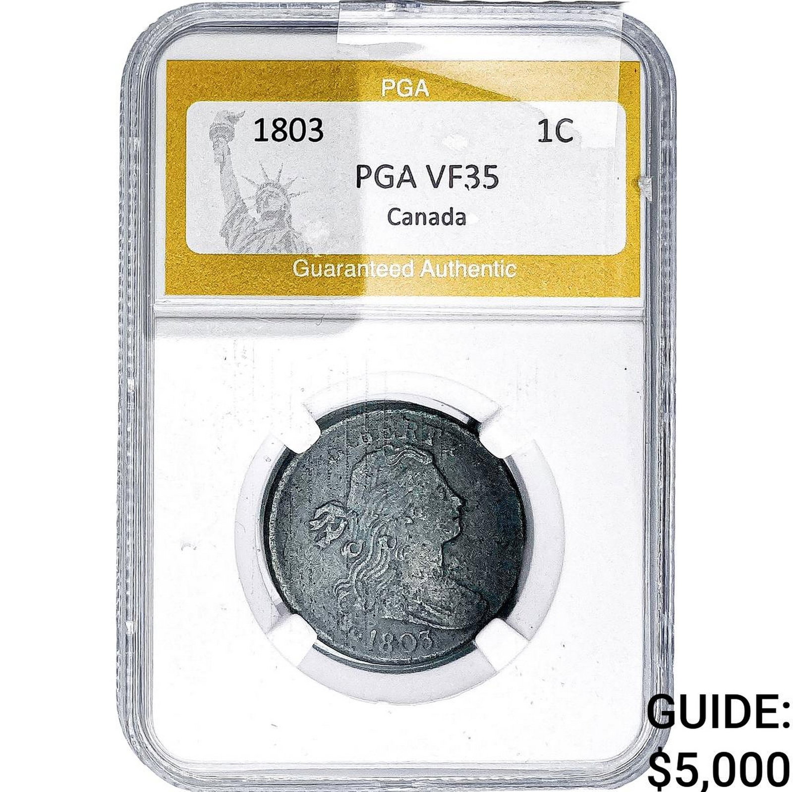 1803 Draped Bust Large Cent PGA VF35 (1 of 2)