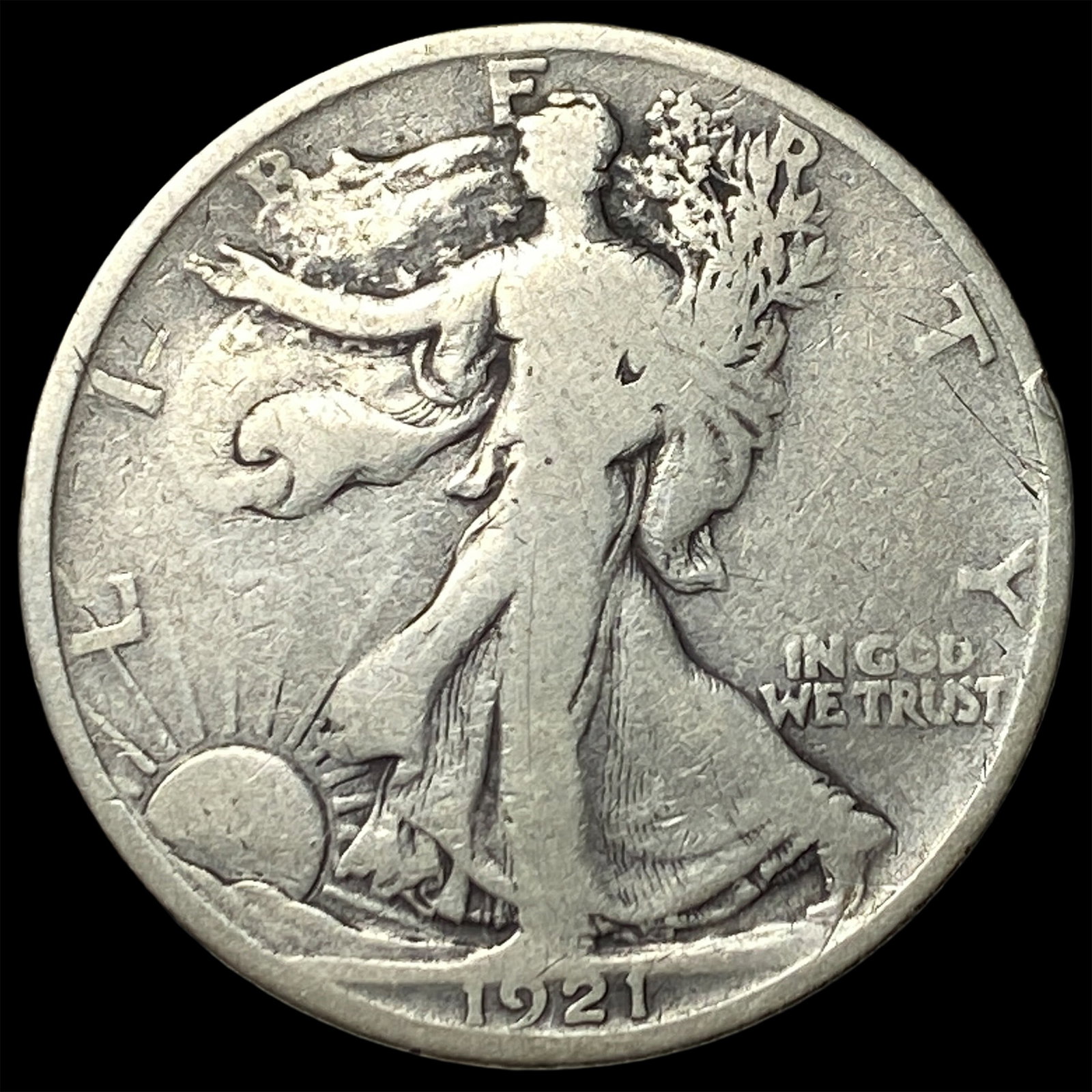 1921 Silver Half Dollar Walking Liberty NICELY CIRCULATED (1 of 2)