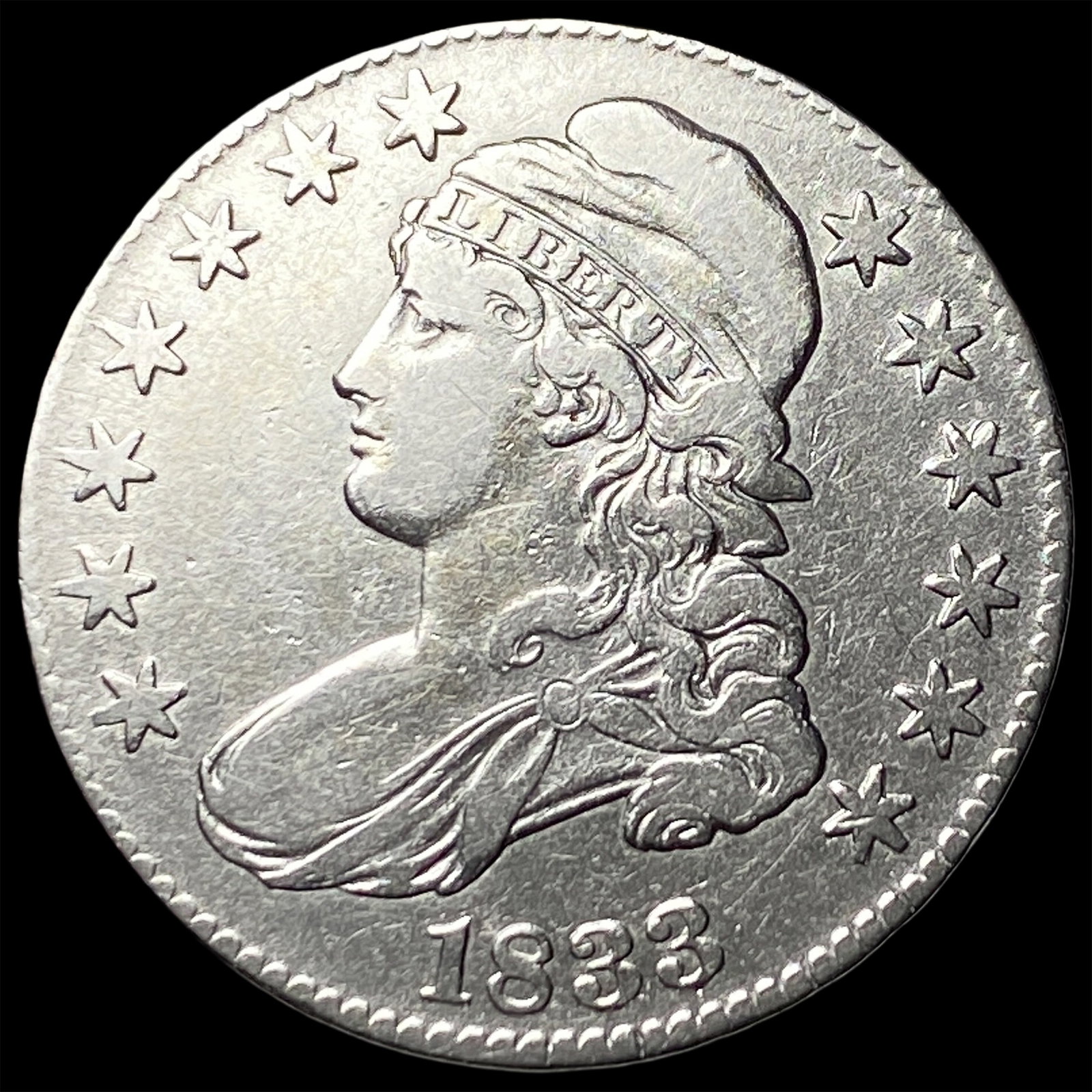 1833 Capped Bust Half Dollar CLOSELY UNCIRCULATED (1 of 2)