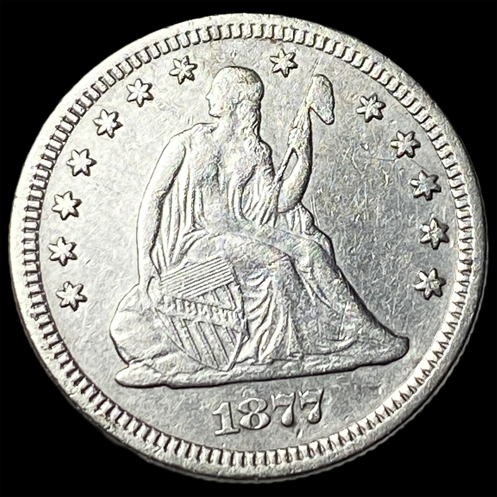 1877 Seated Liberty Quarter CLOSELY UNCIRCULATED (1 of 2)