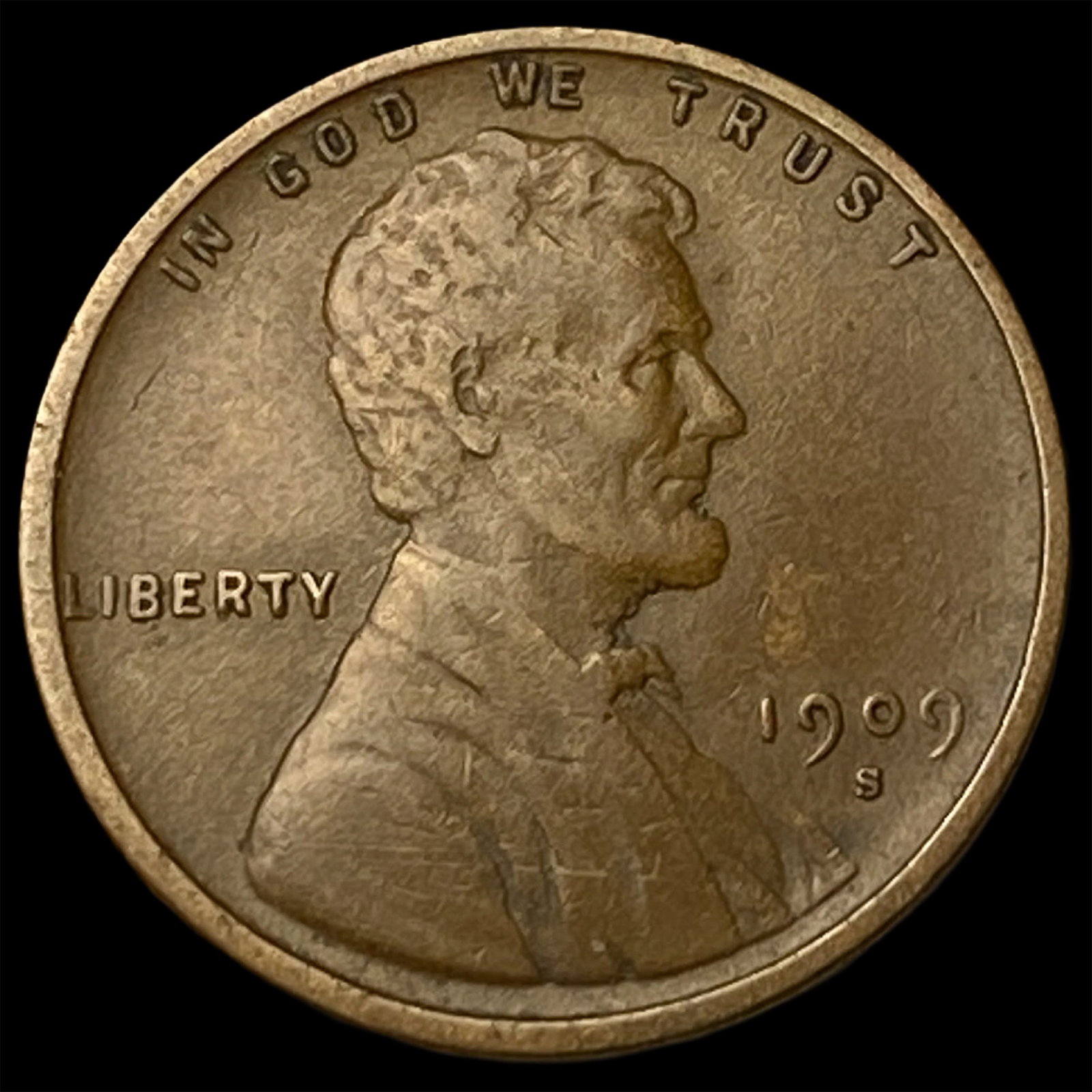 1909-S Lincoln Wheat Cent ABOUT UNCIRCULATED (1 of 2)