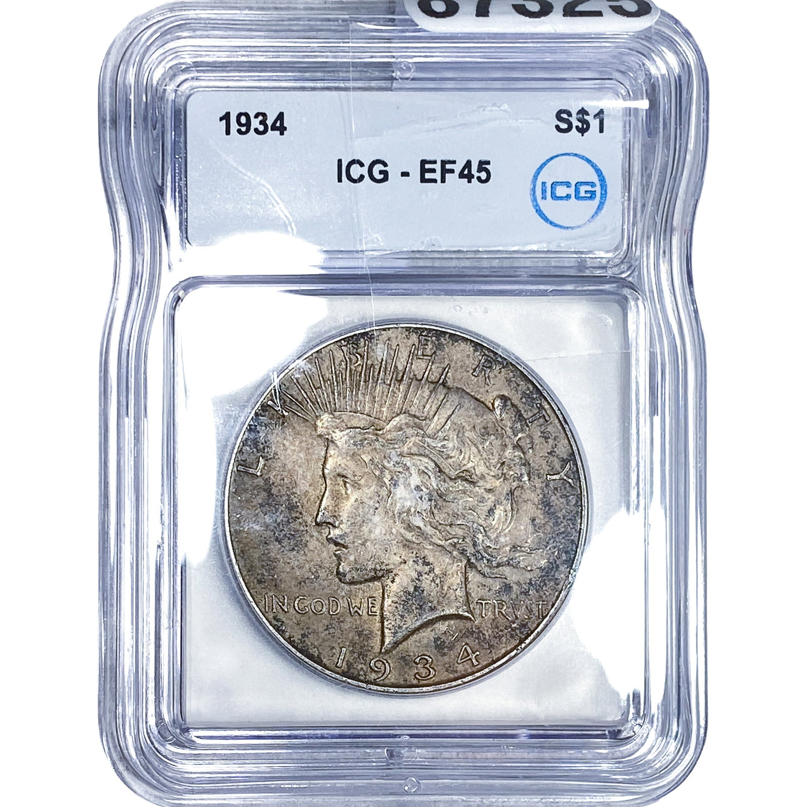 1934 Silver Peace Dollar ICG EF45: 1934 Silver Peace Dollar ICG EF45
