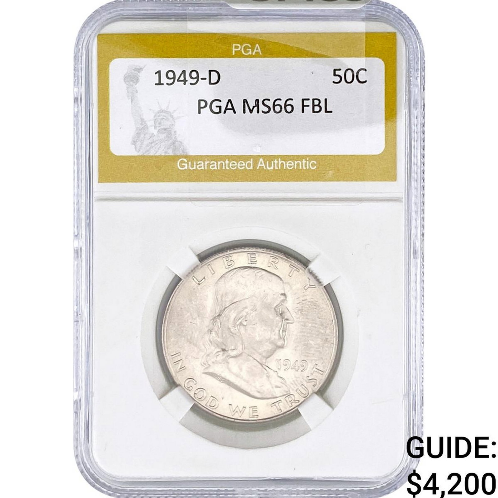 1949-D Franklin Half Dollar PGA MS66 FBL (1 of 2)