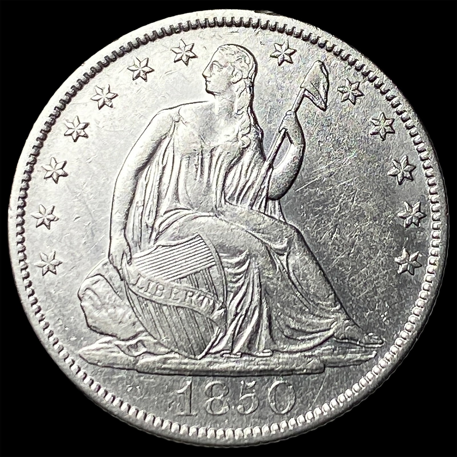 1850-O Silver Half Dollar CLOSELY UNCIRCULATED: 1850-O Silver Half Dollar CLOSELY UNCIRCULATED