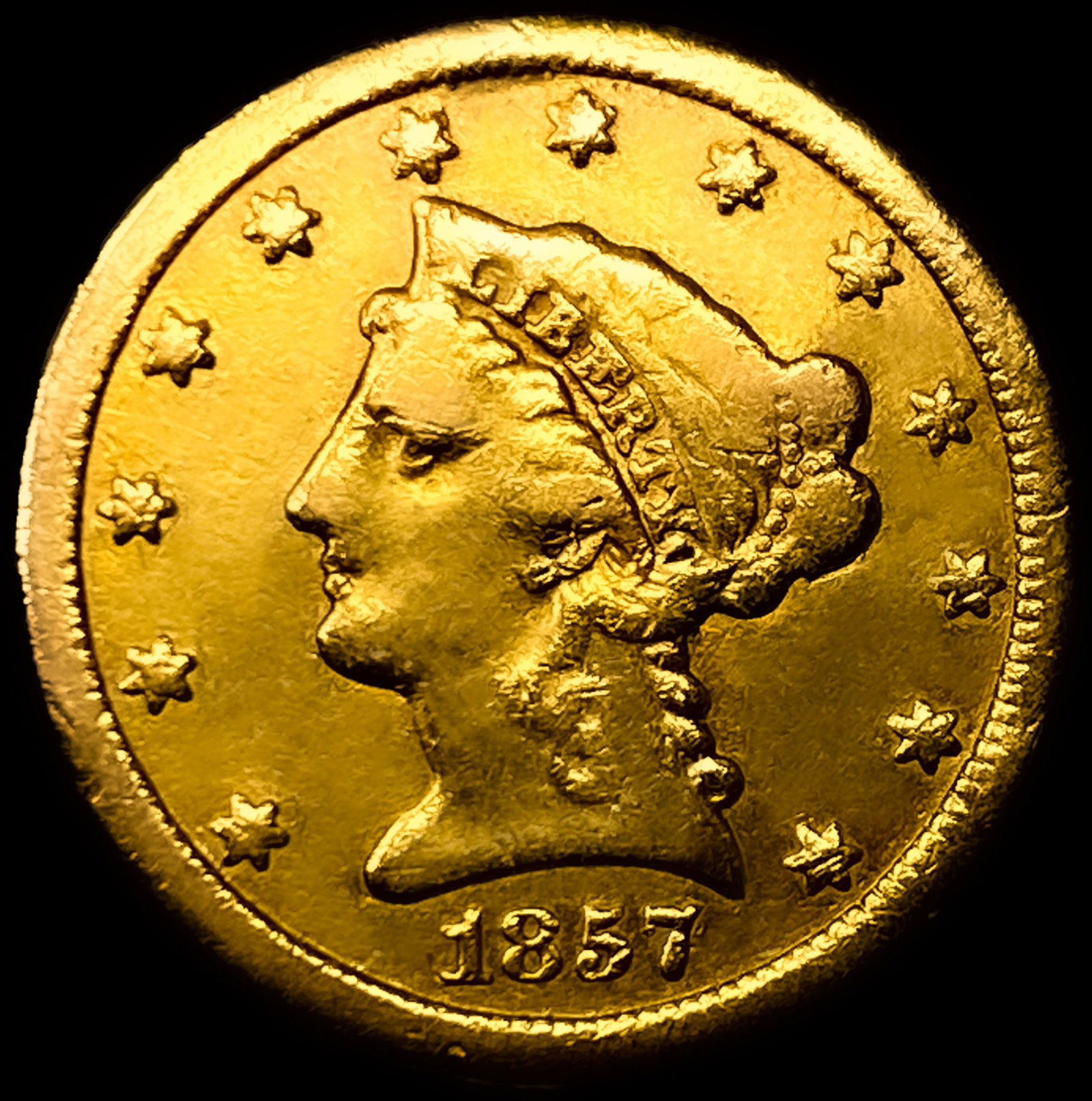 1857-S $2.50 Gold Quarter Eagle (1 of 2)