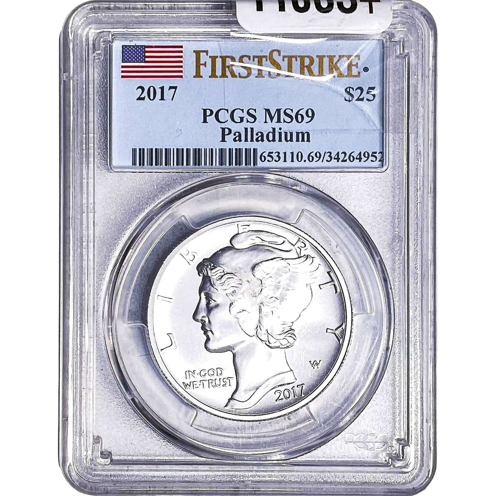 2017 1oz Palladium $25 Mercury PCGS MS69 (1 of 2)