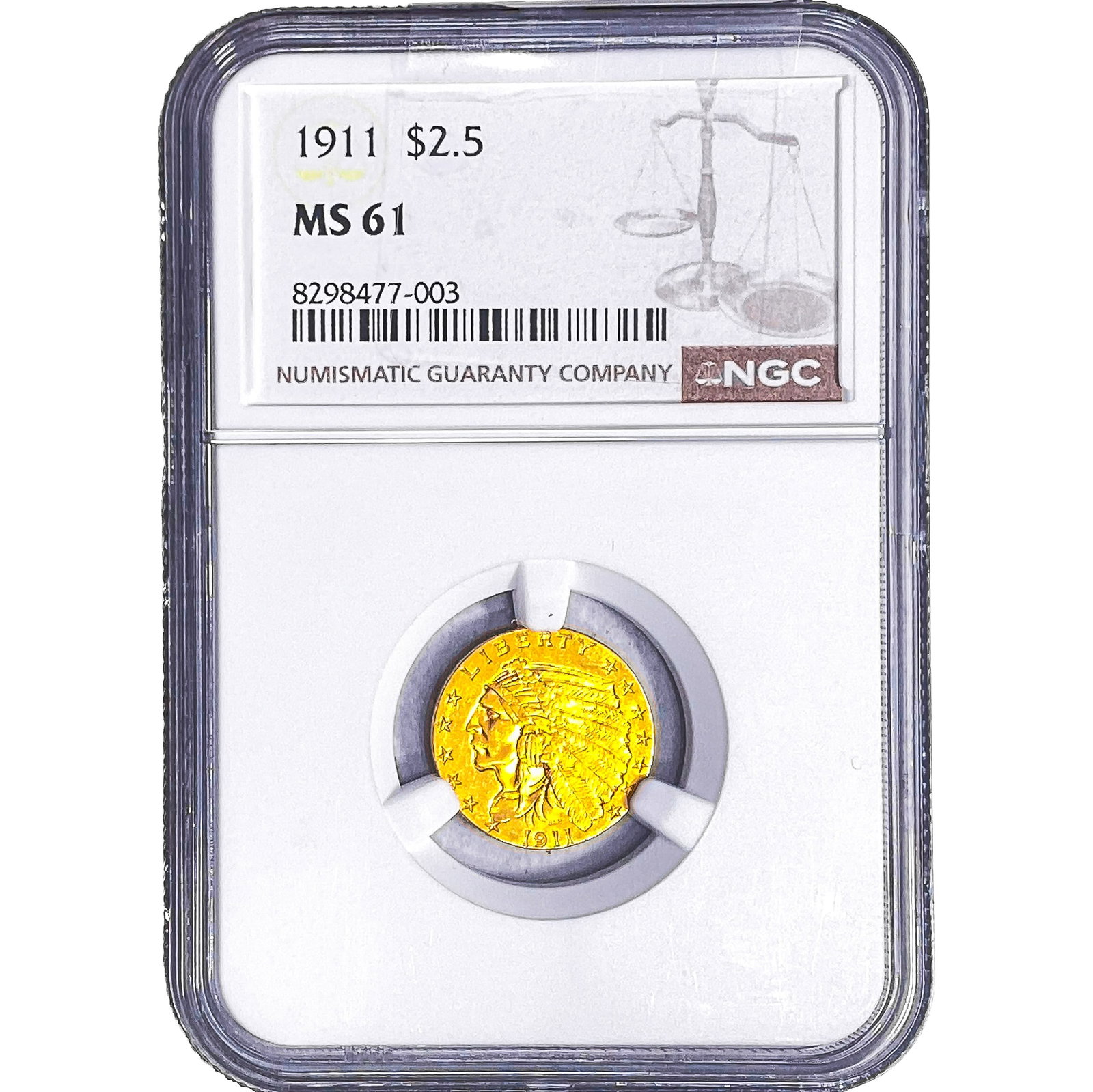1911 $2.50 Gold Quarter Eagle NGC MS61 (1 of 2)
