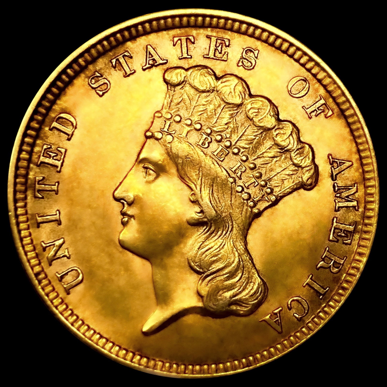 1854 $3 Gold Piece (1 of 2)