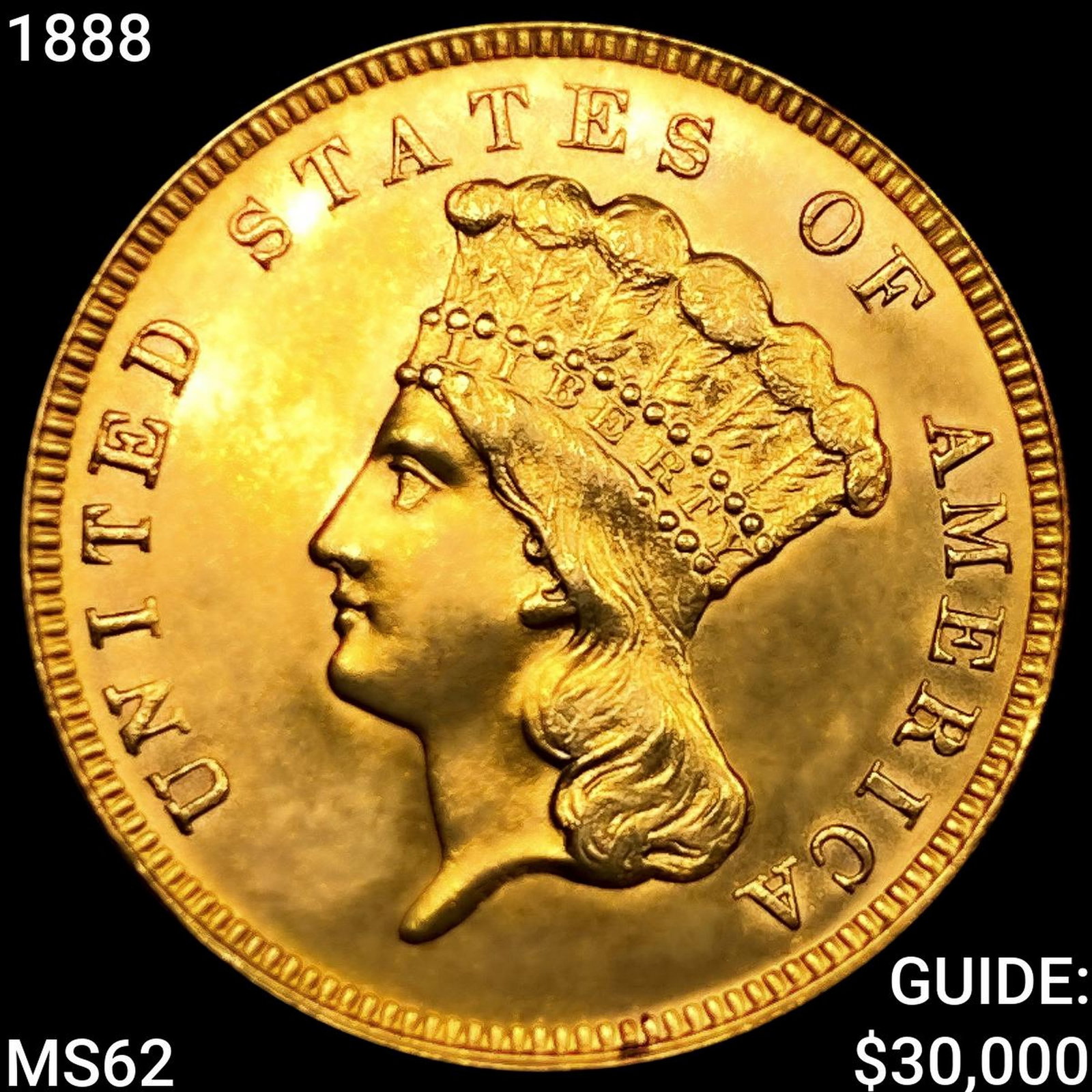 1888 $3 Gold Piece: 1888 $3 Gold Piece