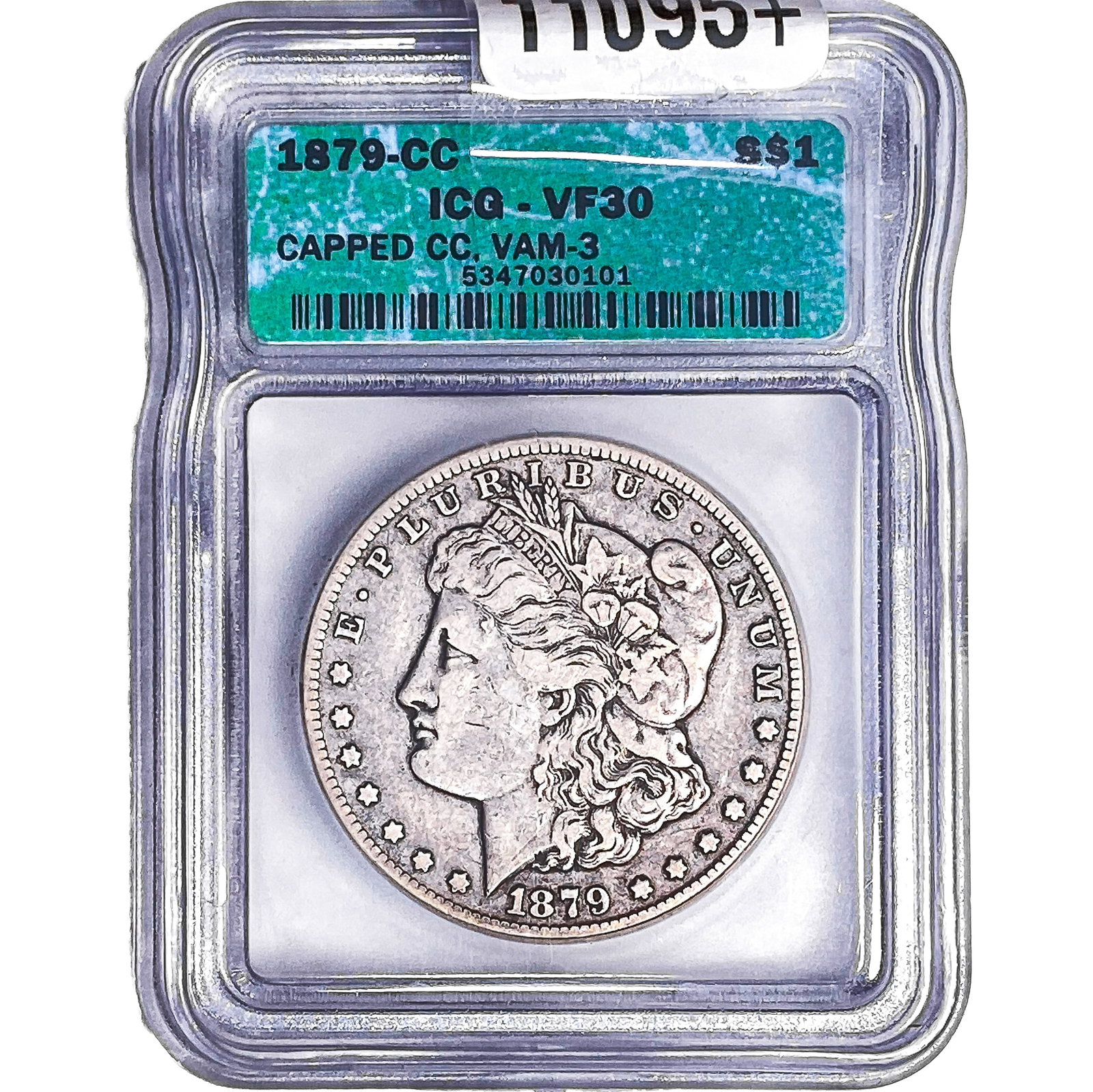 1879-CC Morgan Silver Dollar VF30 Capped CC VAM-3 (1 of 2)
