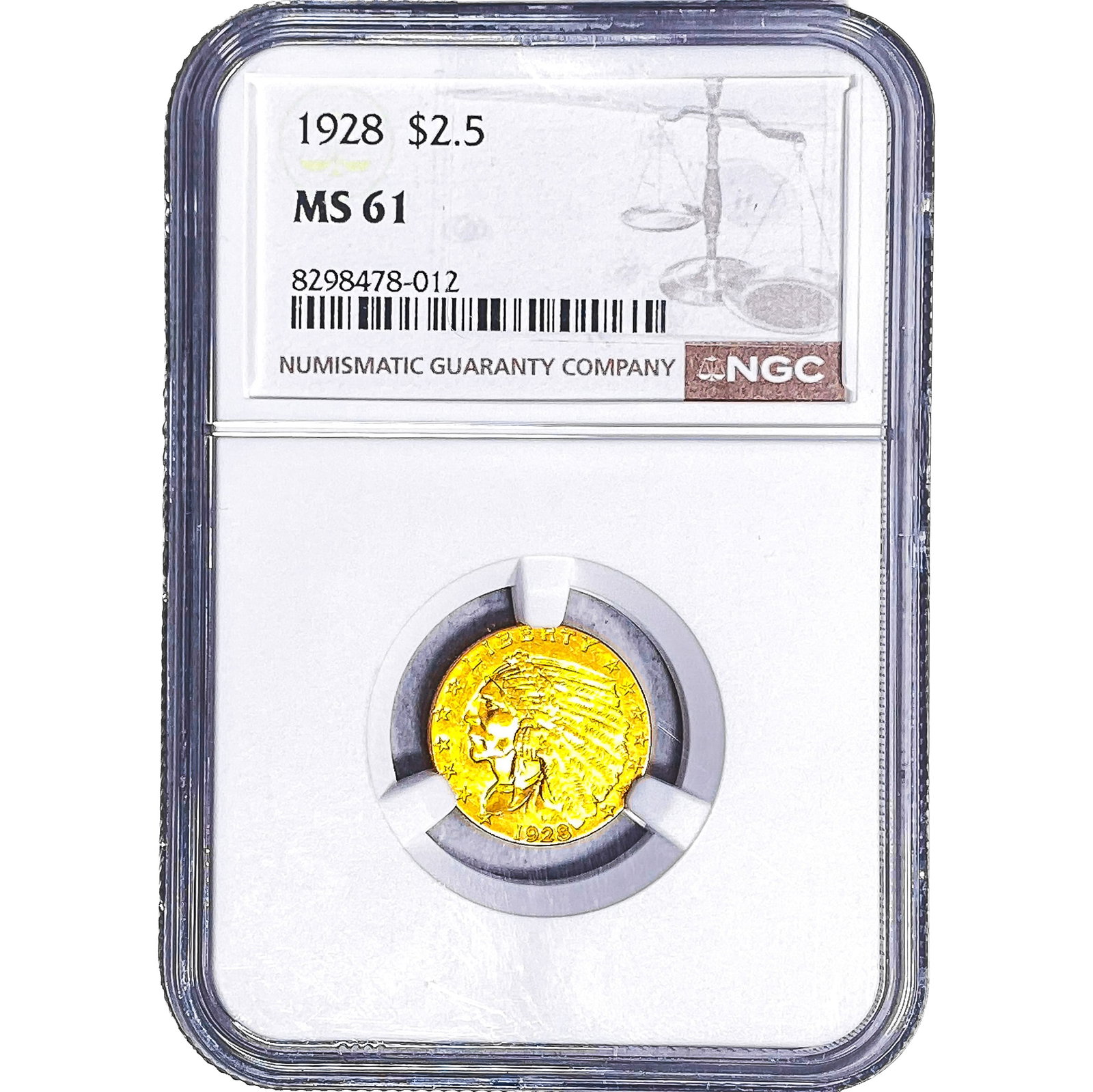 1928 $2.50 Gold Quarter Eagle NGC MS61 (1 of 2)