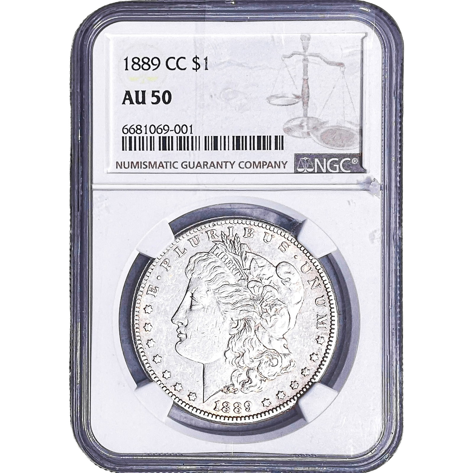 1889-CC Morgan Silver Dollar NGC AU50 (1 of 2)