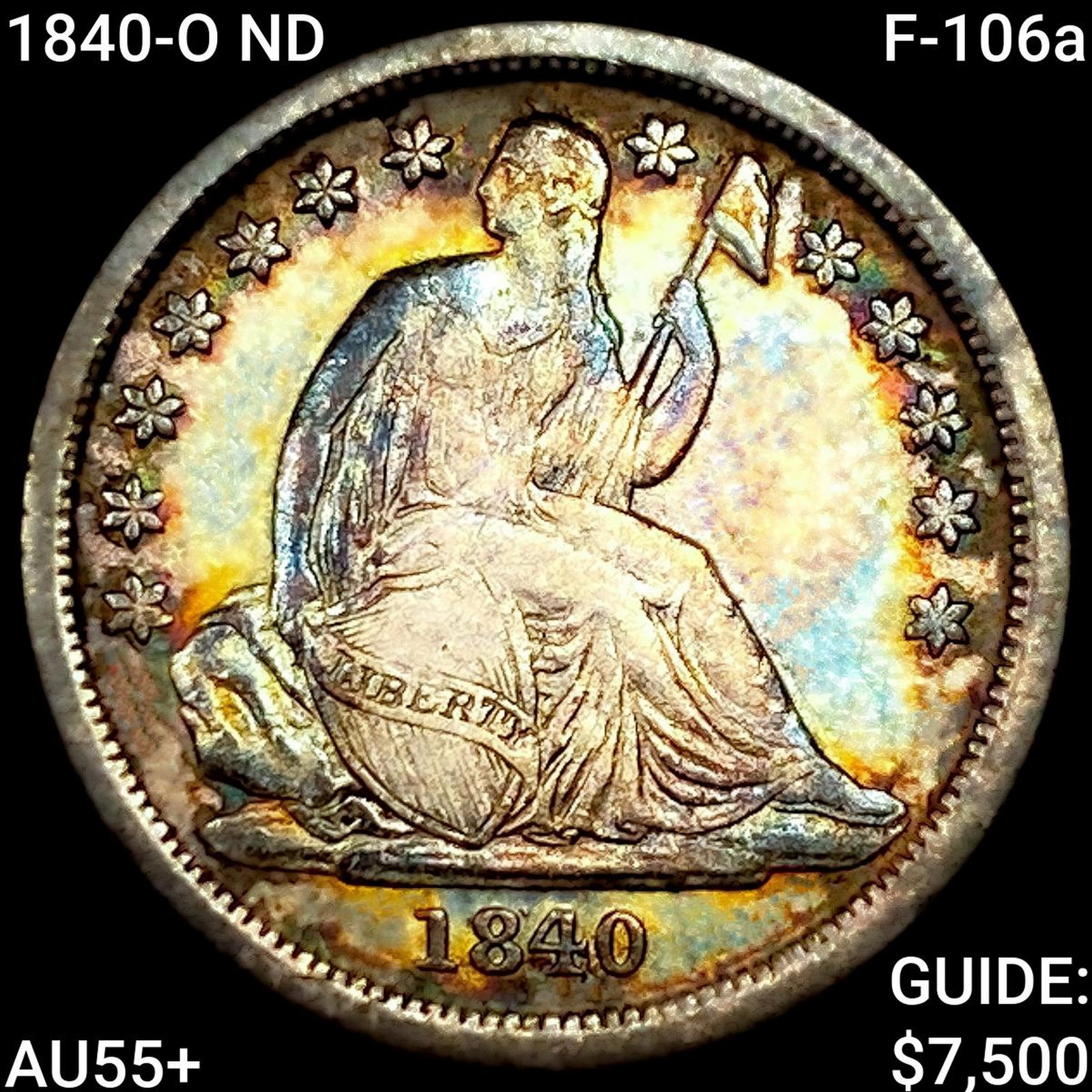 1840-O ND F-106a Seated Liberty Dime (1 of 2)