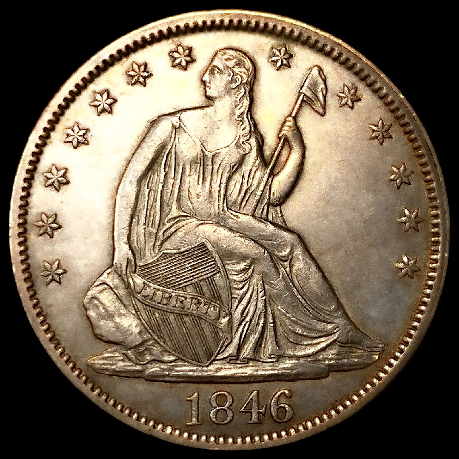 1846 Tall Date Seated Liberty Half Dollar (1 of 2)