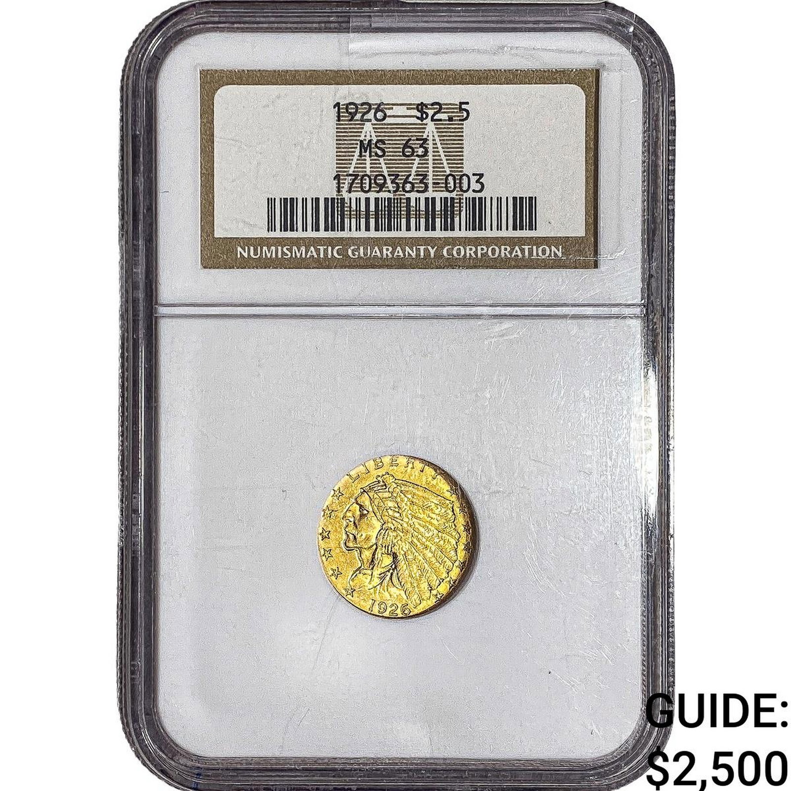 1926 $2.50 Gold Quarter Eagle NGC MS63 (1 of 2)