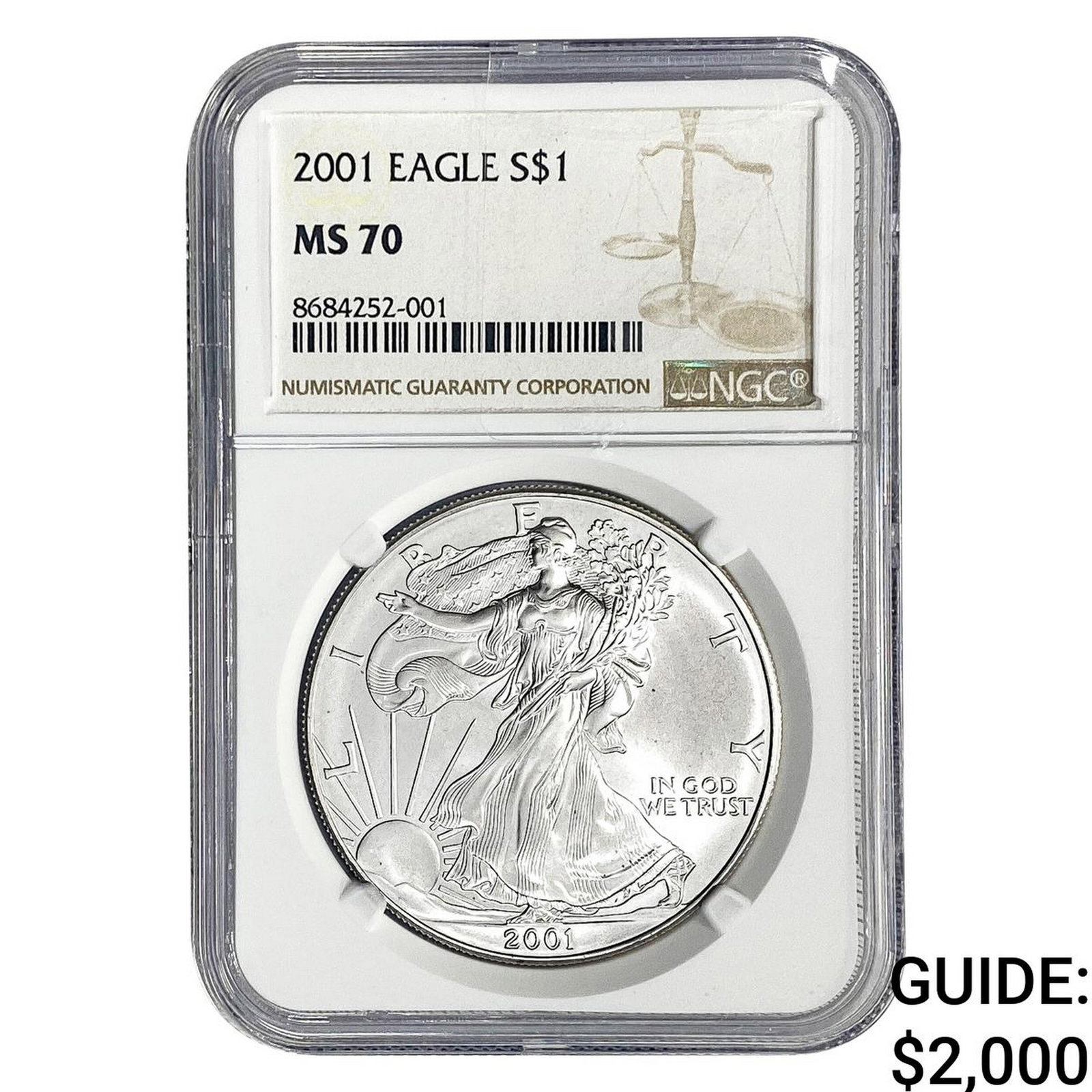2001 Silver Eagle NGC MS70 (1 of 2)