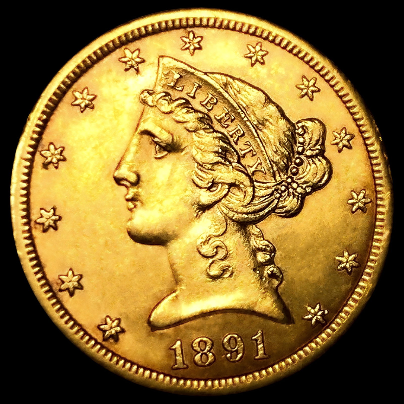 1891-CC $5 Gold Half Eagle: 1891-CC $5 Gold Half Eagle