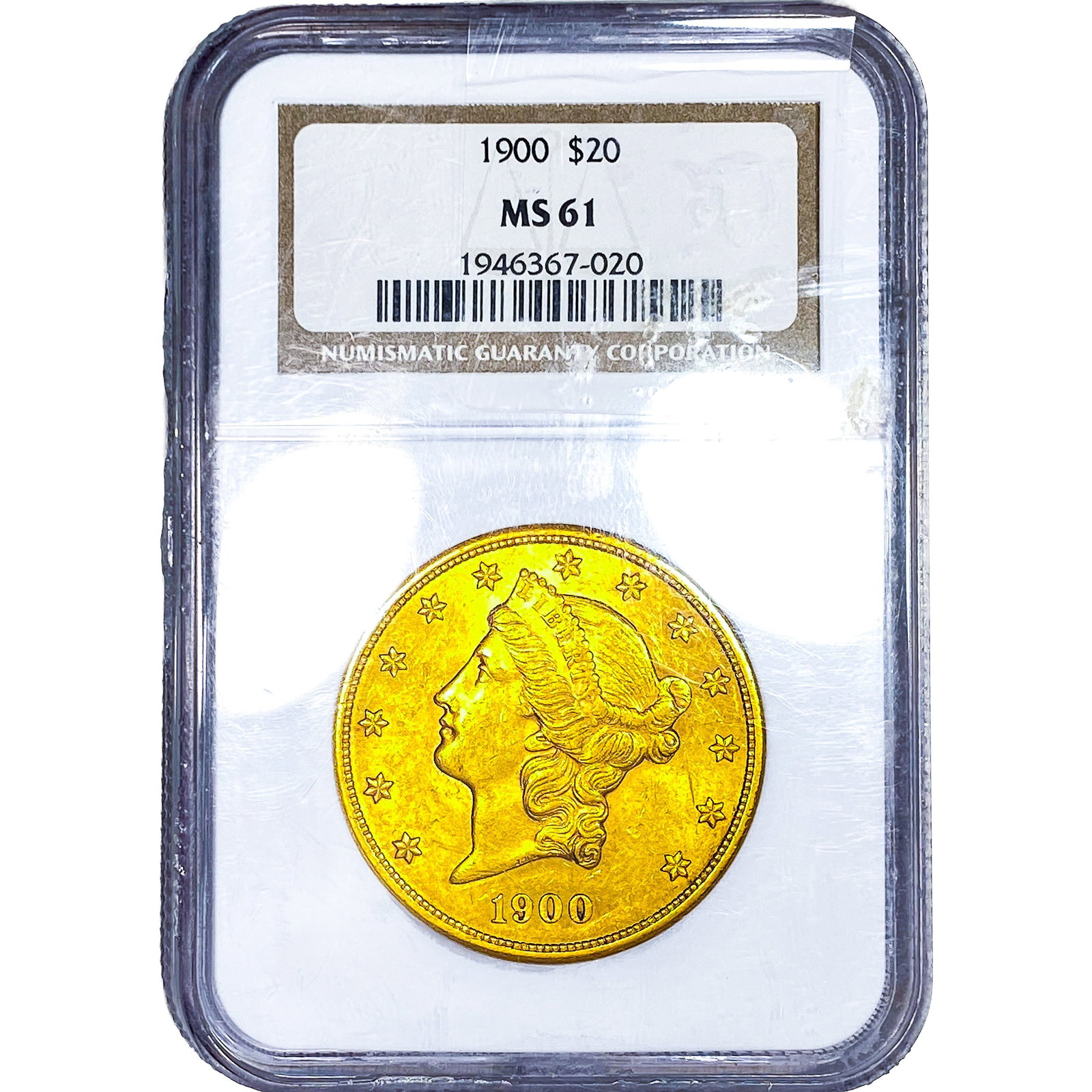 1900 $20 Gold Double Eagle NGC MS61 (1 of 4)