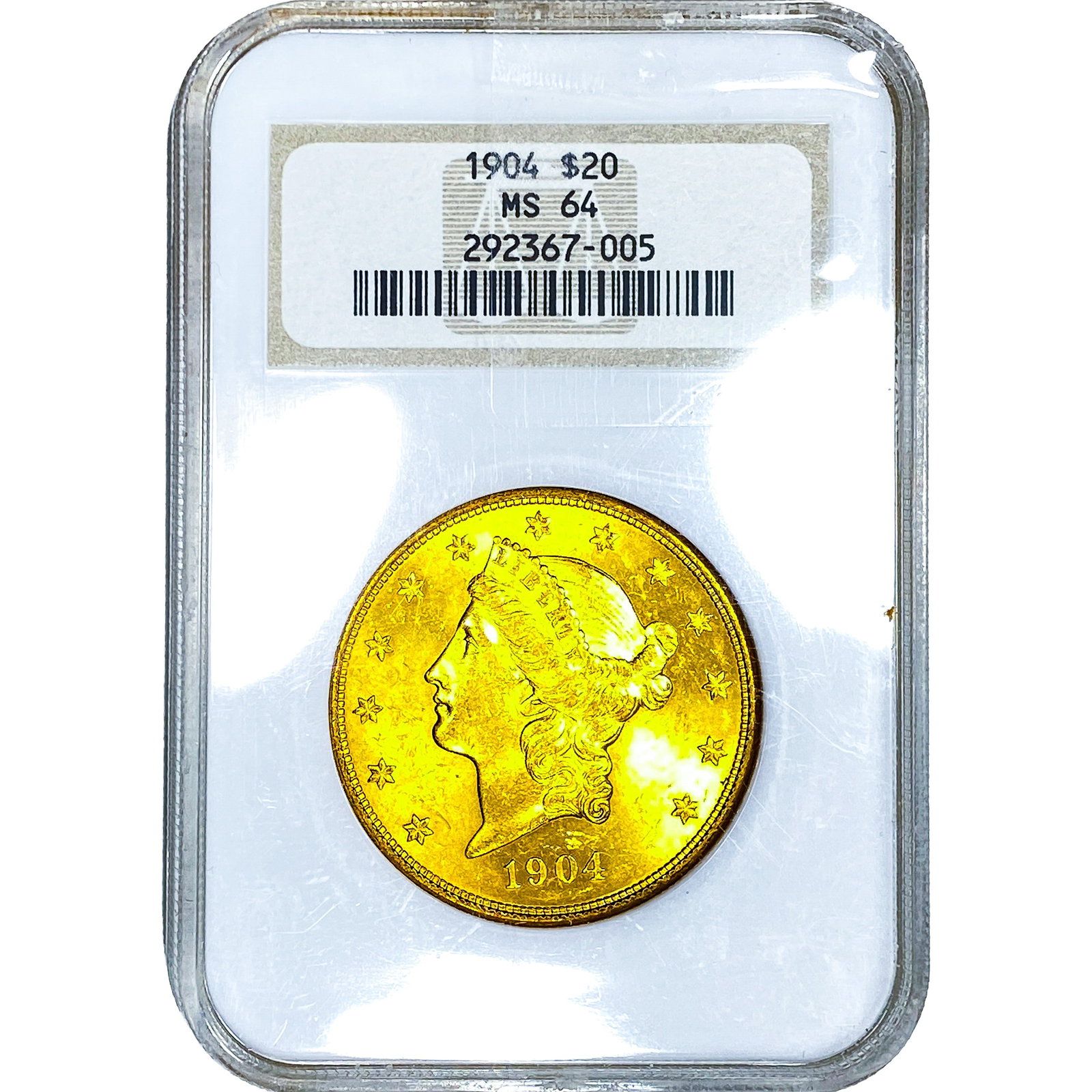 1904 $20 Gold Double Eagle NGC MS64: 1904 $20 Gold Double Eagle NGC MS64