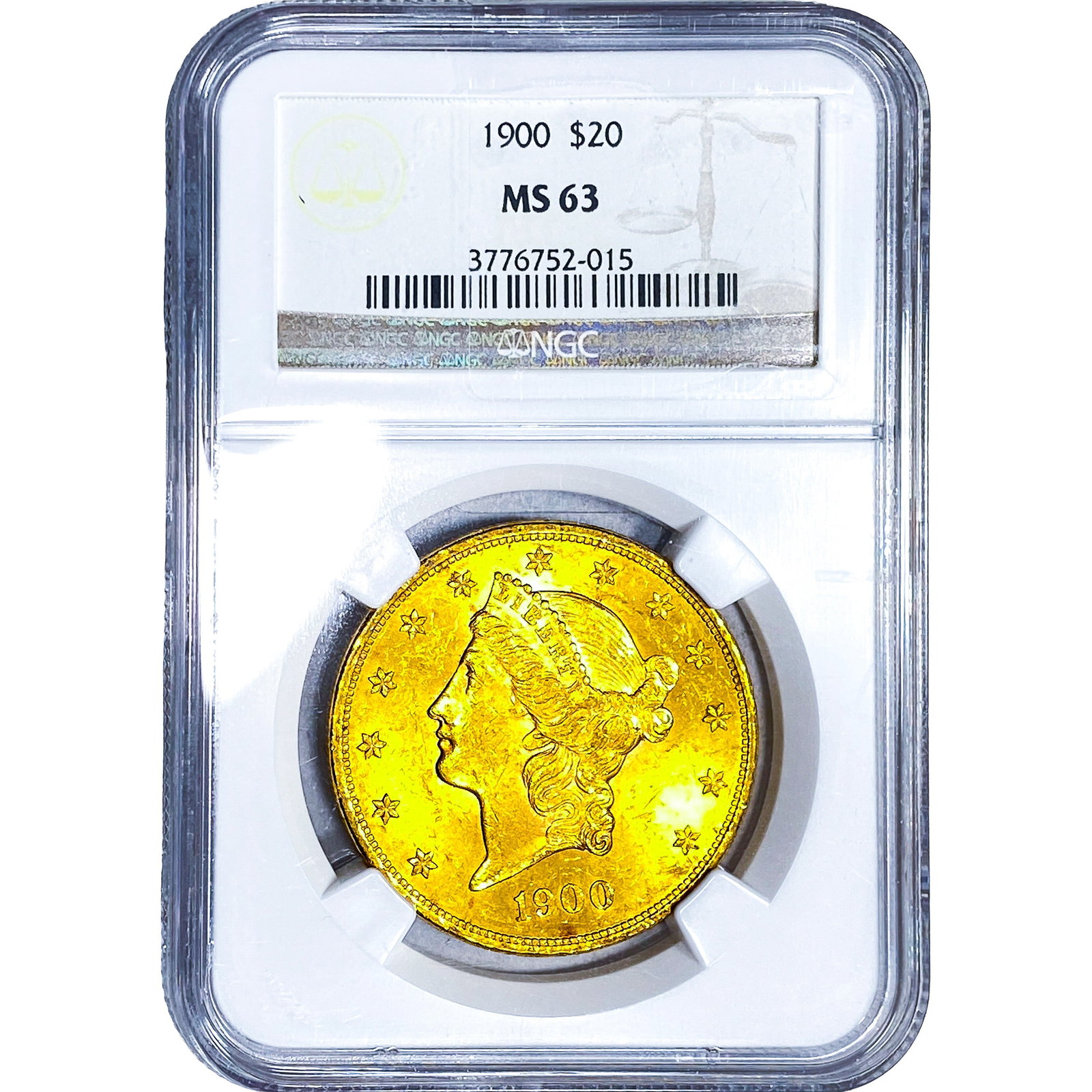 1900 $20 Gold Double Eagle NGC MS63 (1 of 4)