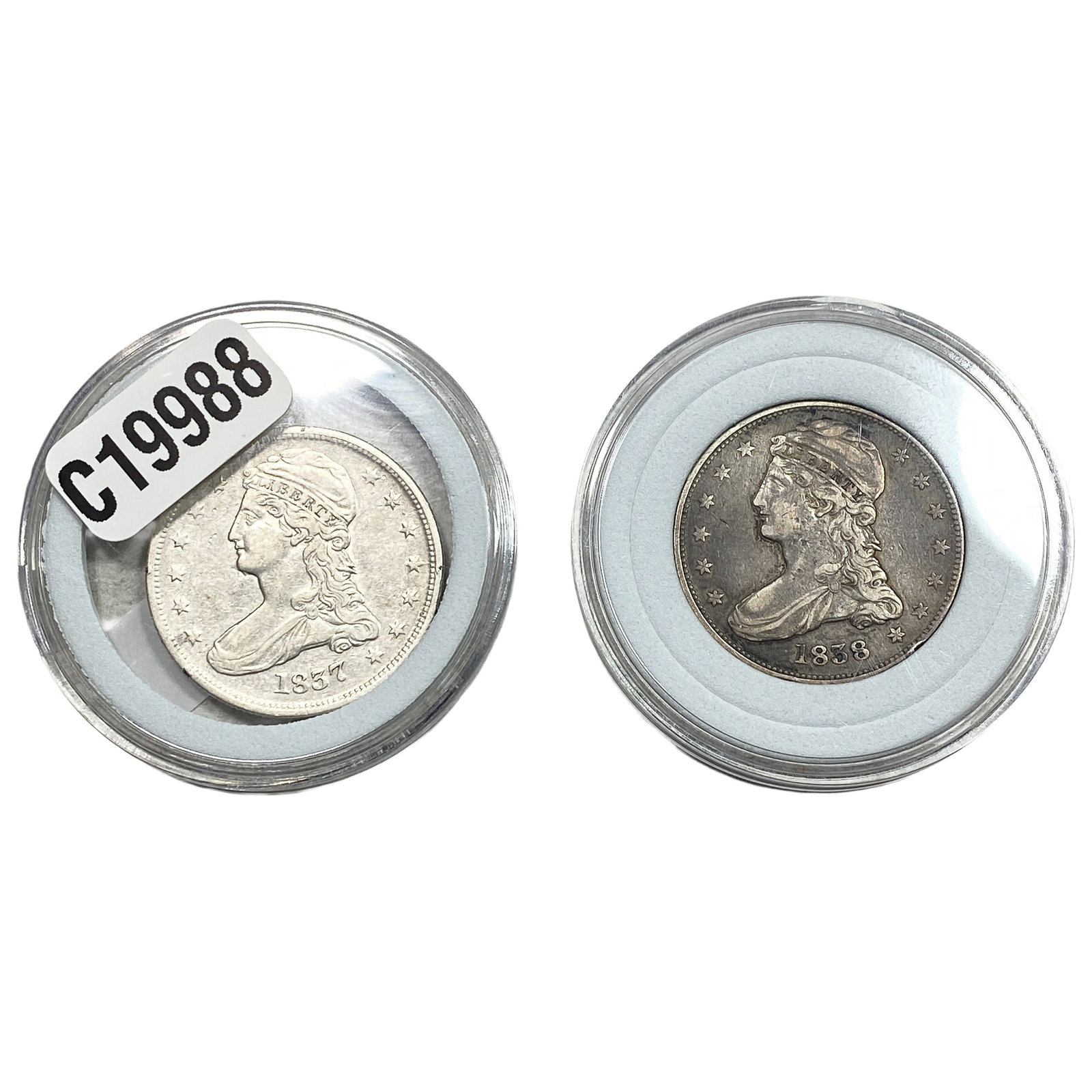 [2 Coins] 1837-1838 Capped Bust Half Dollar (1 of 2)