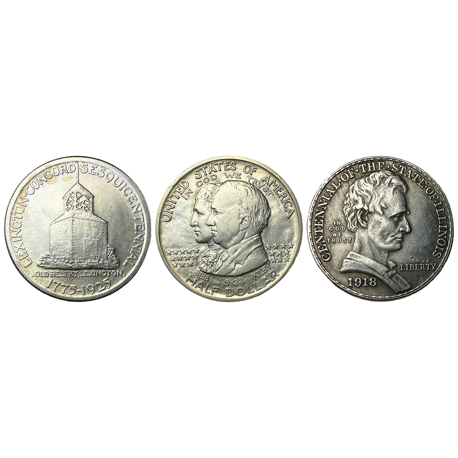 [3 Coins] 1918-1925 Commemorative 50C Coins (1 of 2)