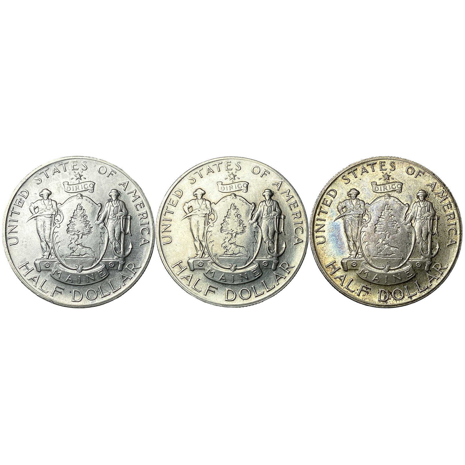 [3 Coins] 1920 Maine Half Dollar (1 of 2)