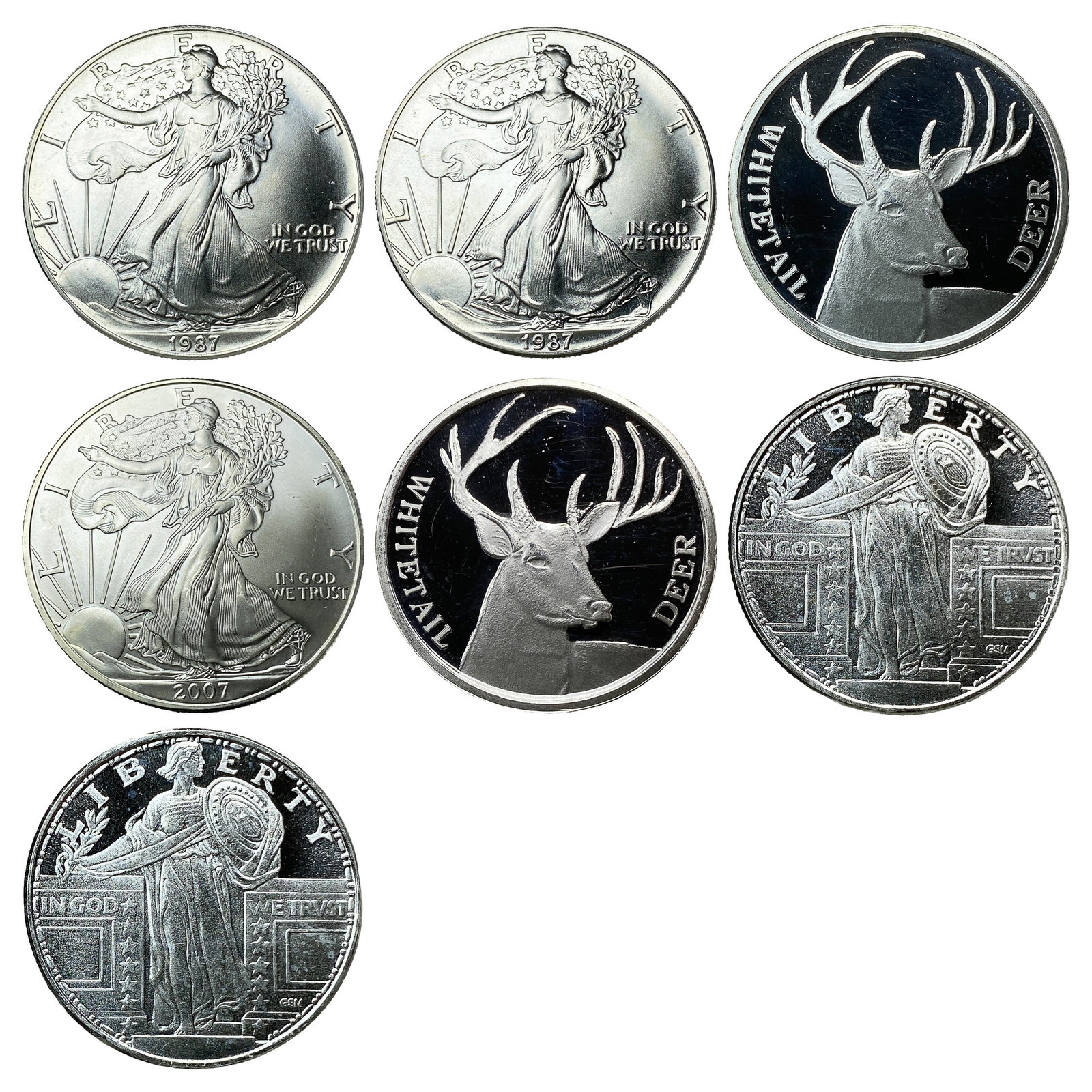 [7 Coins] 1987-2007 Various Silver U.S. Coins (1 of 2)