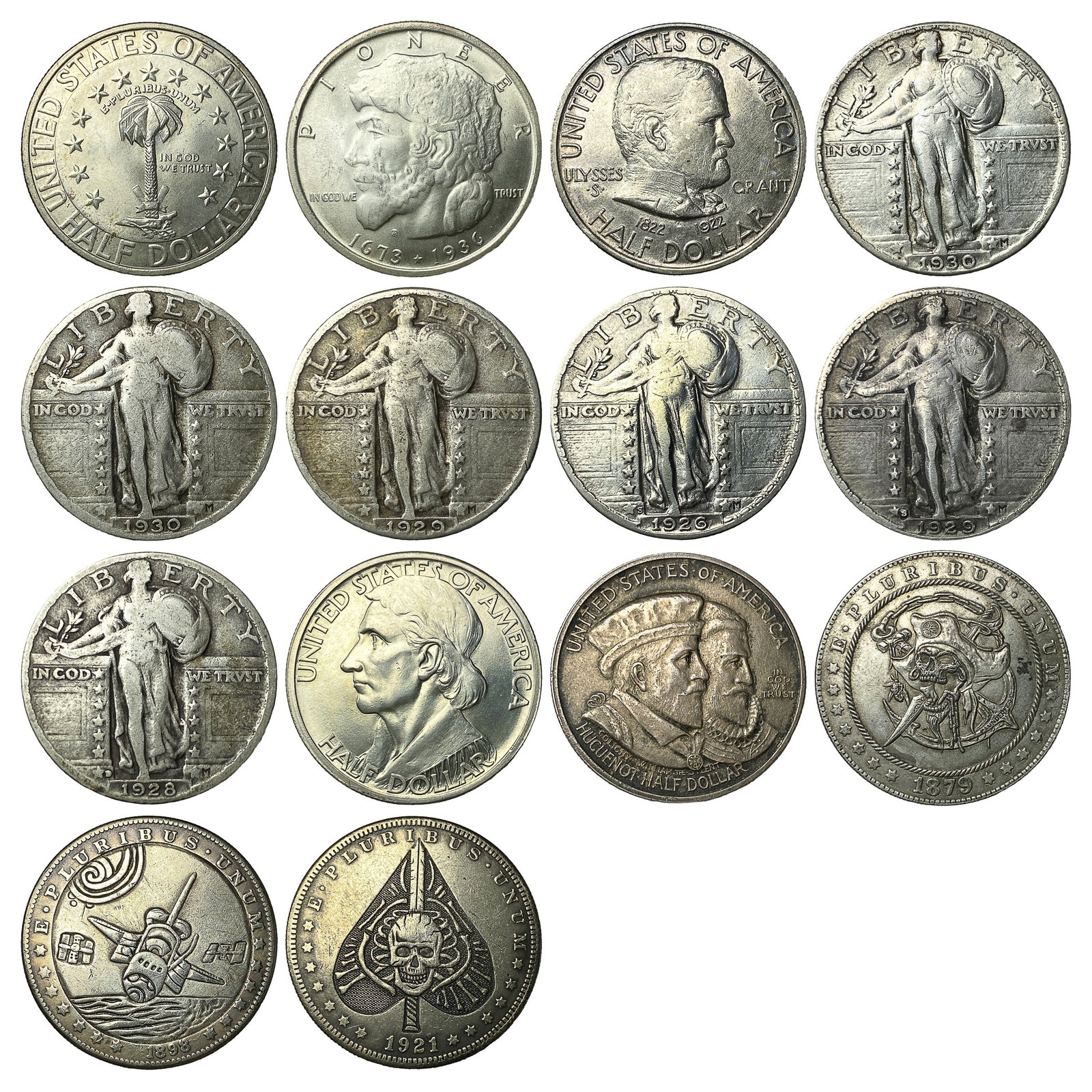 [14 Coins] Various U.S. Coins 50C-$1 (1 of 2)