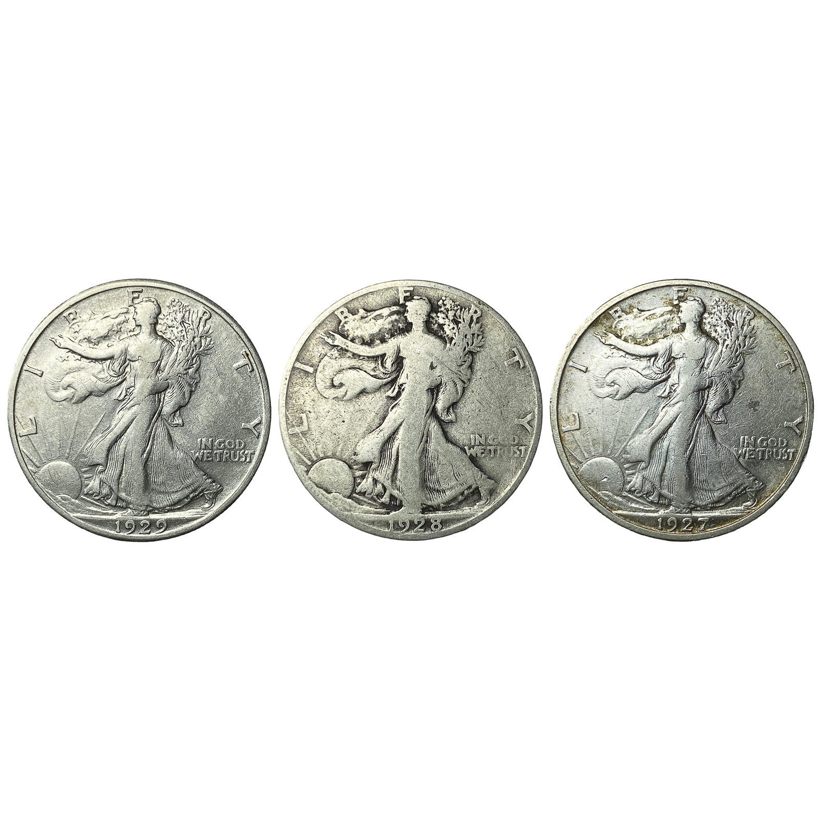 [3 Coins] 1922-1928 Walking Liberty Half Dollar: [3 Coins] 1922-1928 Walking Liberty Half Dollar