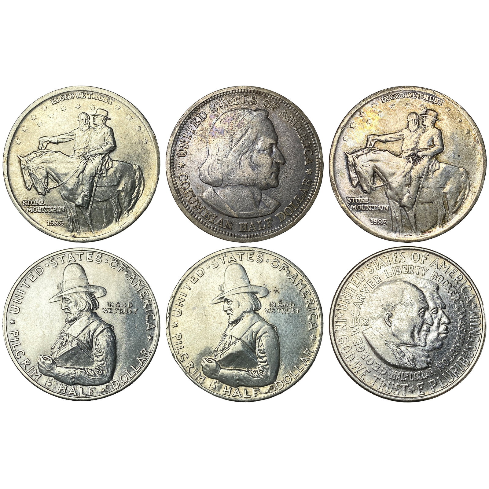 [6 Coins] 1893-1952 Commemorative 50C Coins (1 of 2)