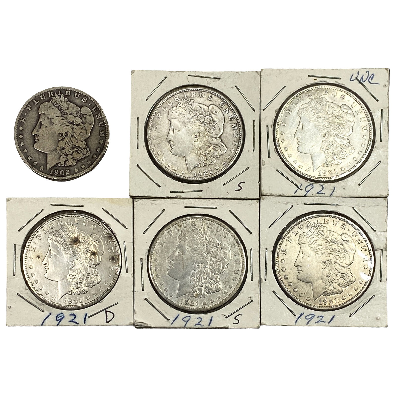 [6 Coins] 1902-1921 Morgan Silver Dollar (1 of 2)