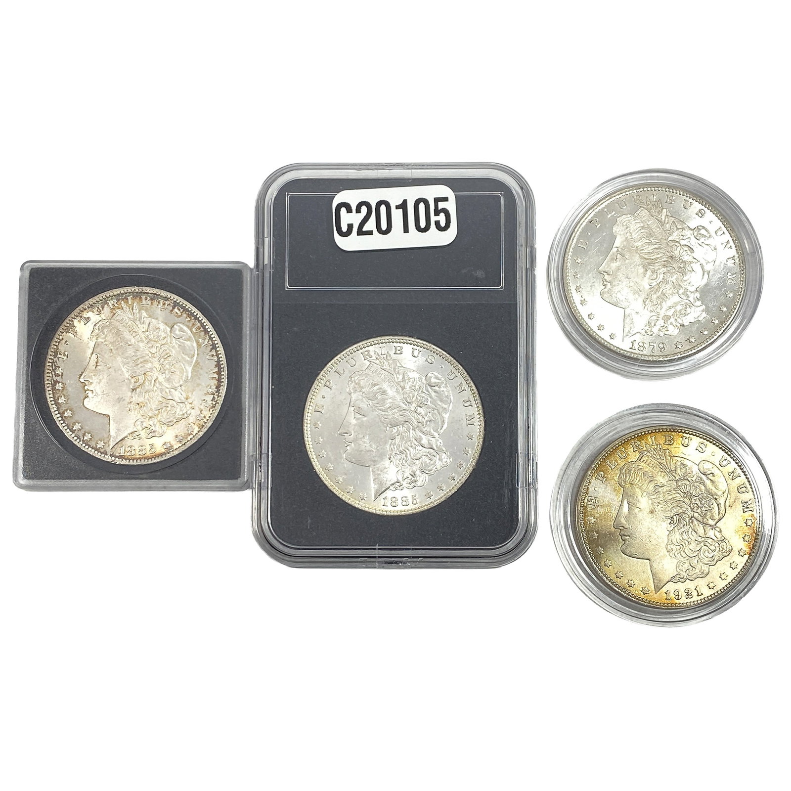 [4 Coins] 1879-1921 Morgan Silver Dollar (1 of 2)