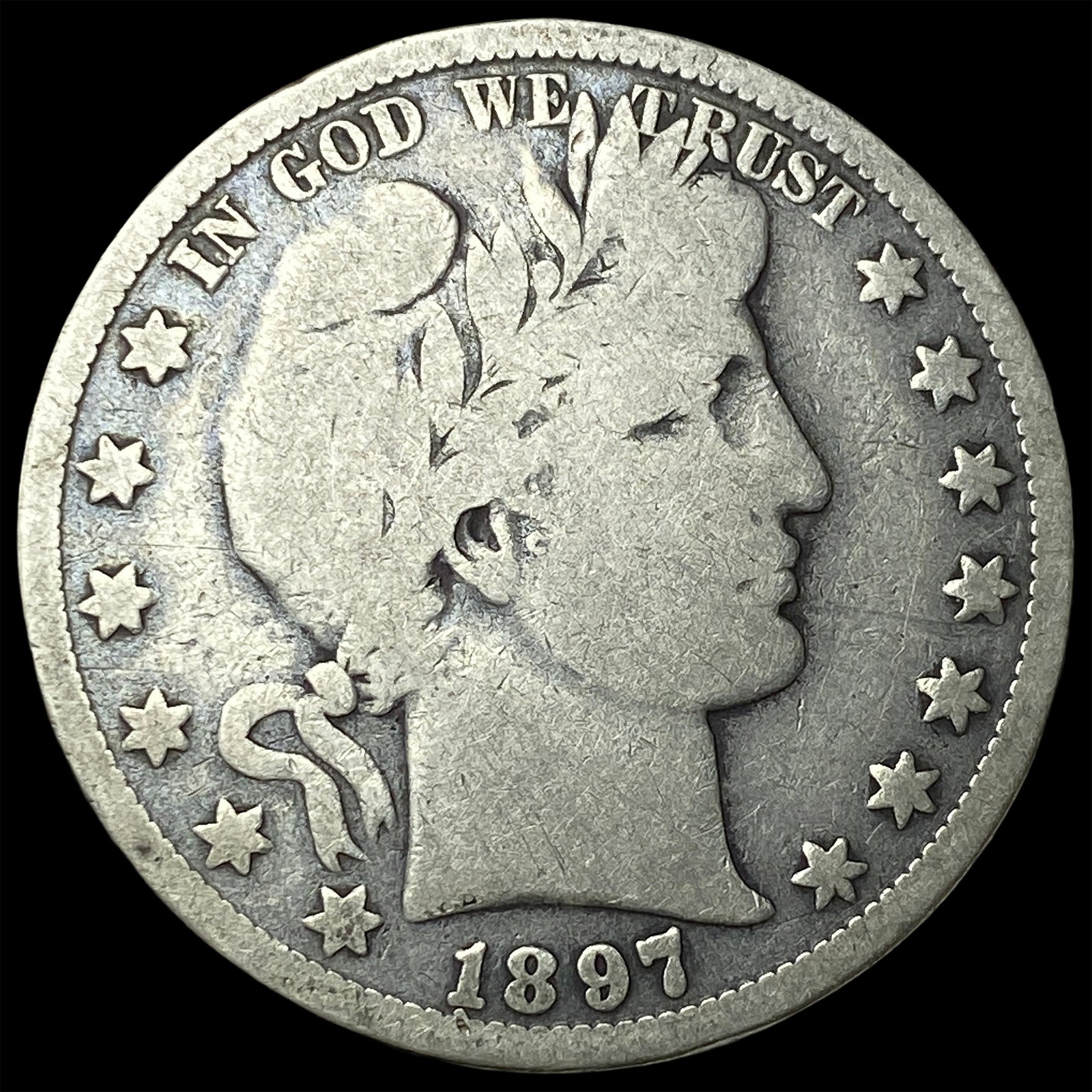 1897-O Silver Barber Half Dollar NICELY CIRCULATED (1 of 2)