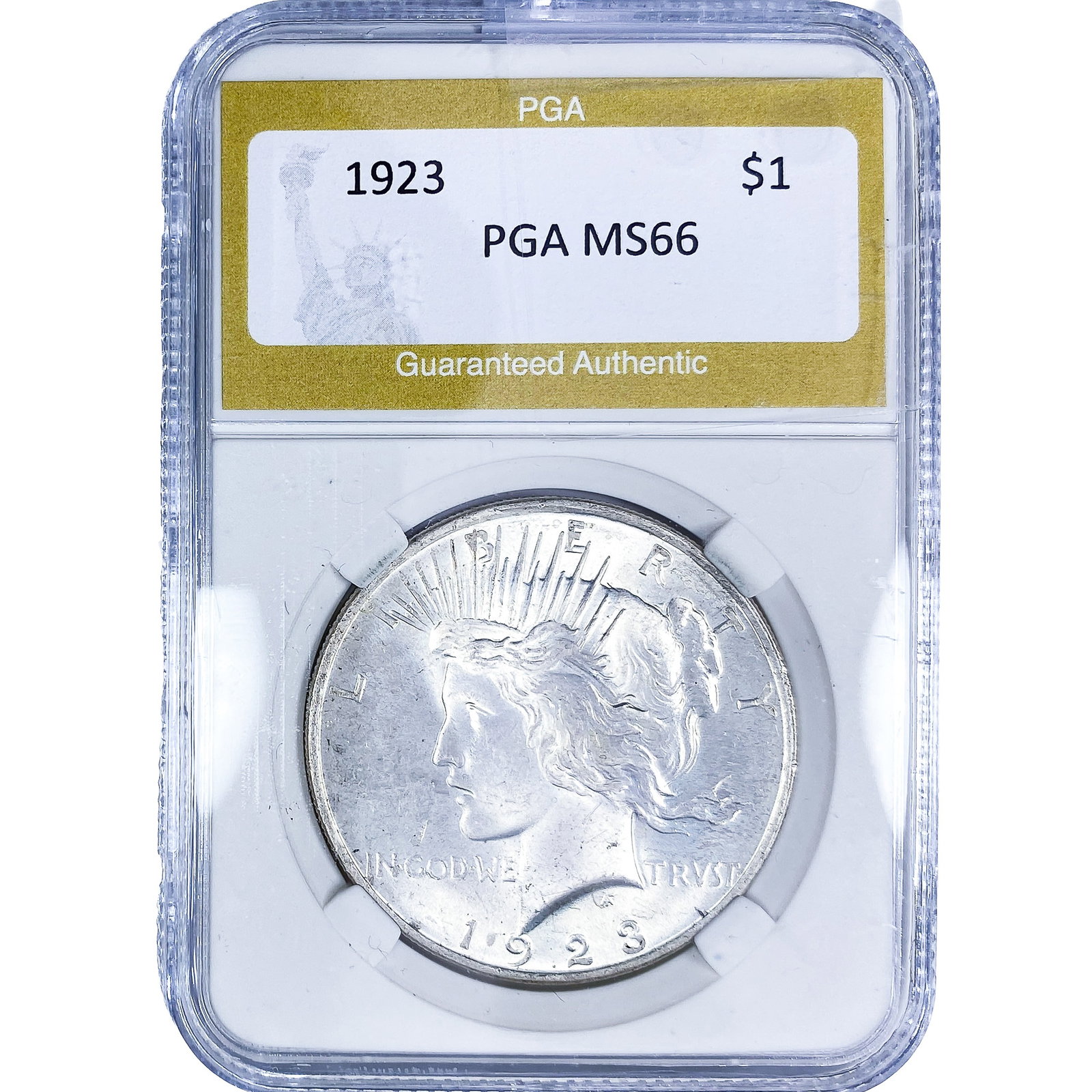1923 Silver Peace Dollar PGA MS66: 1923 Silver Peace Dollar PGA MS66